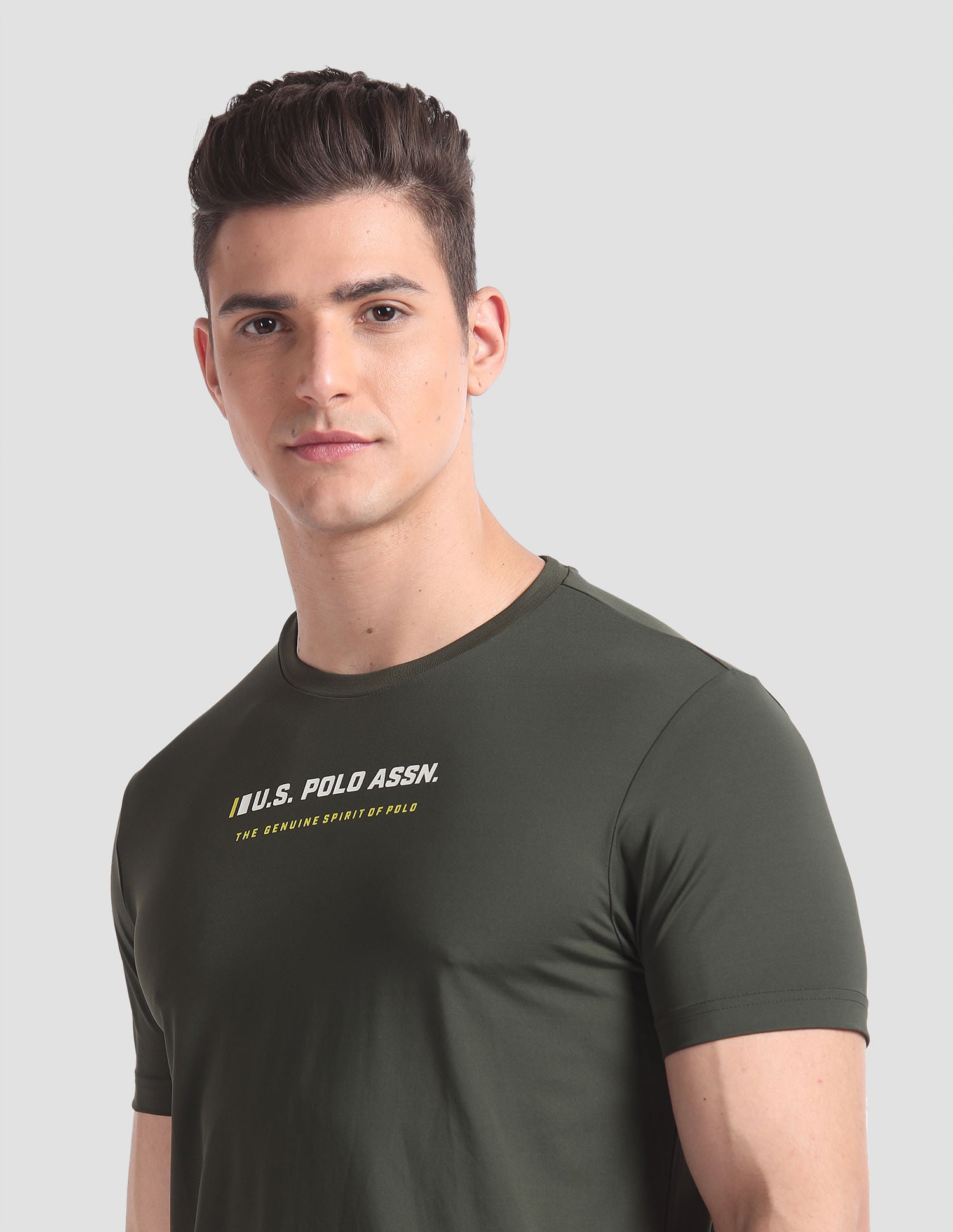 Solid AE001 Lounge T-Shirt - Pack Of 1 Olive - U.S. POLO ASSN. | Large