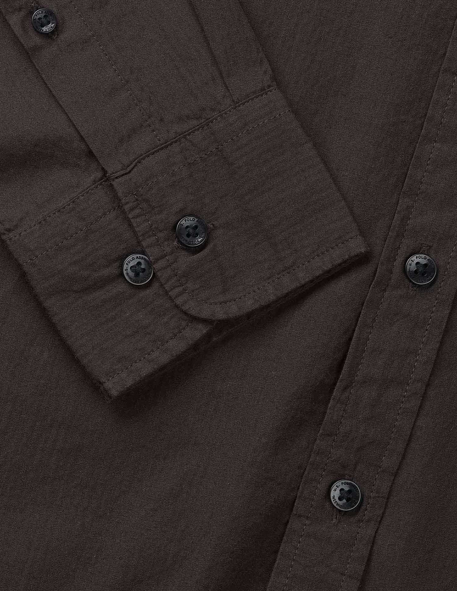 Solid Tailored Fit Shirt Choco - U.S. Polo Assn. India | Large