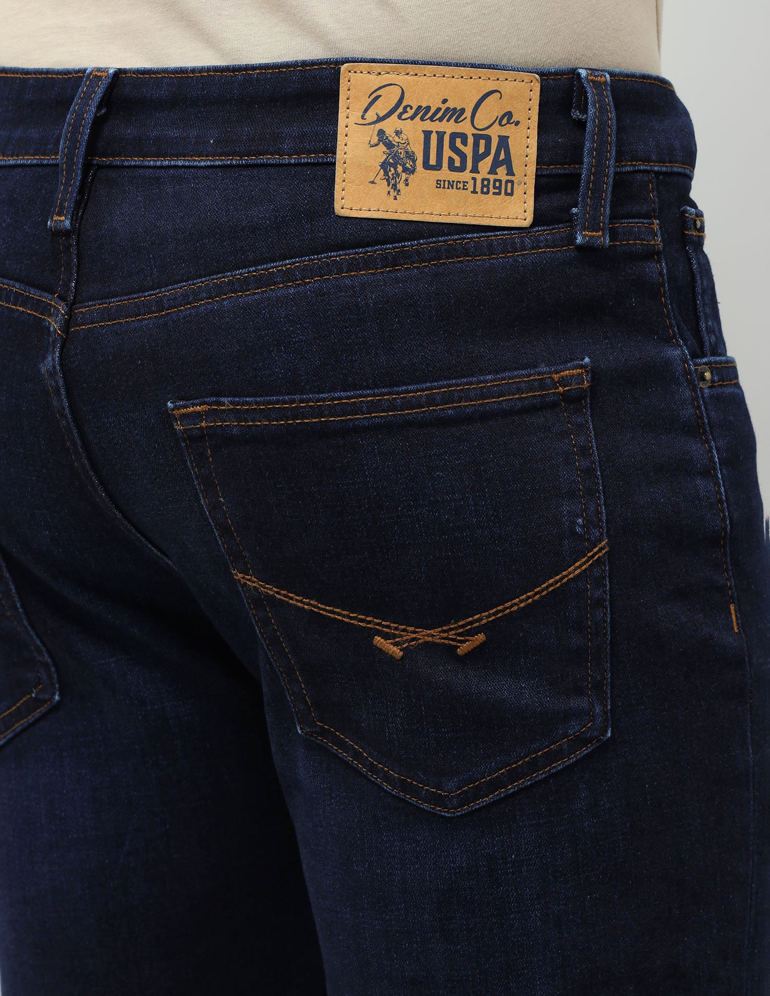 Harold Slim Straight Fit Blue Jeans Dark Blue - U.S. Polo Assn. India | Large