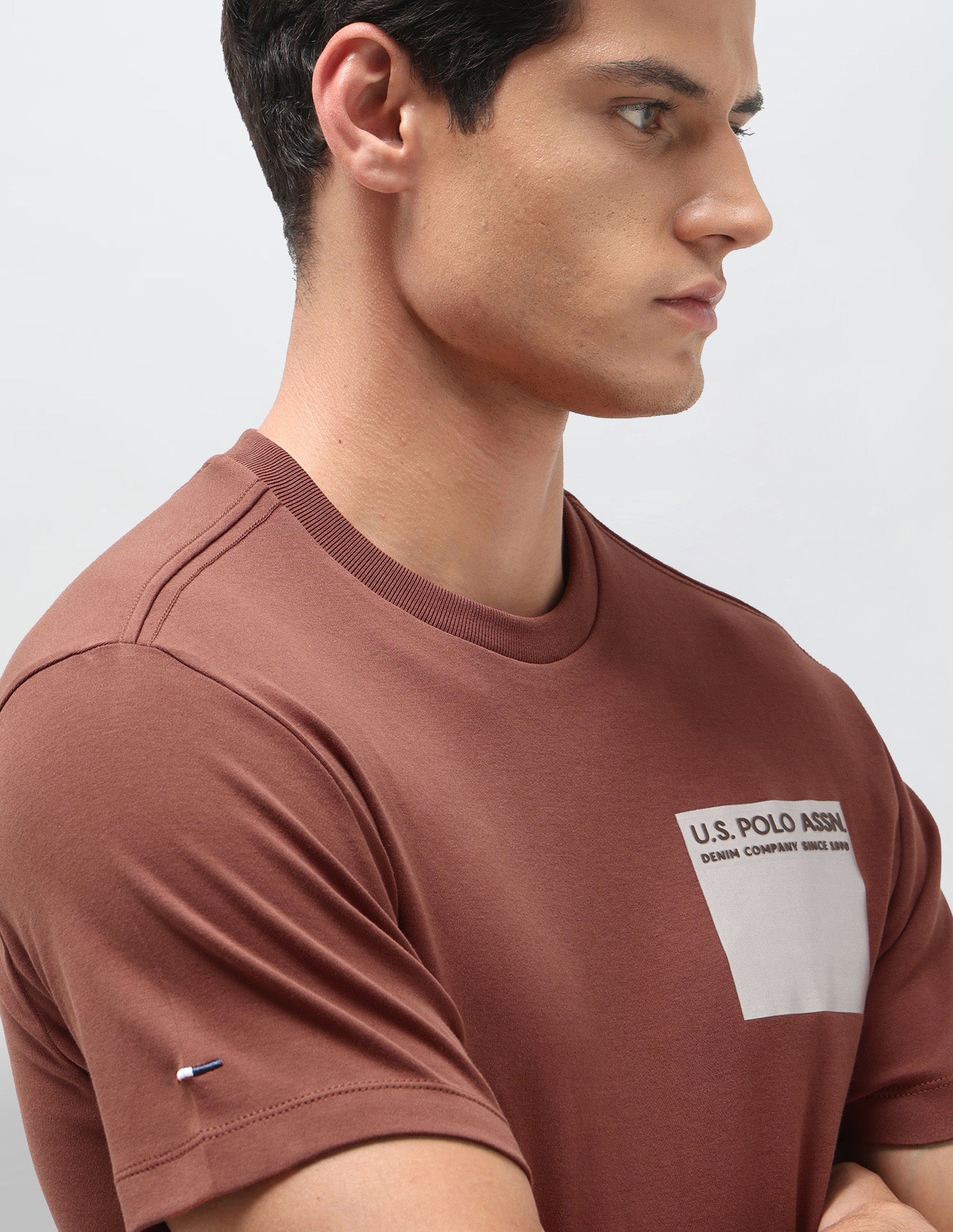 Solid Slim Fit T-Shirt Rust - U.S. Polo Assn. India | Large