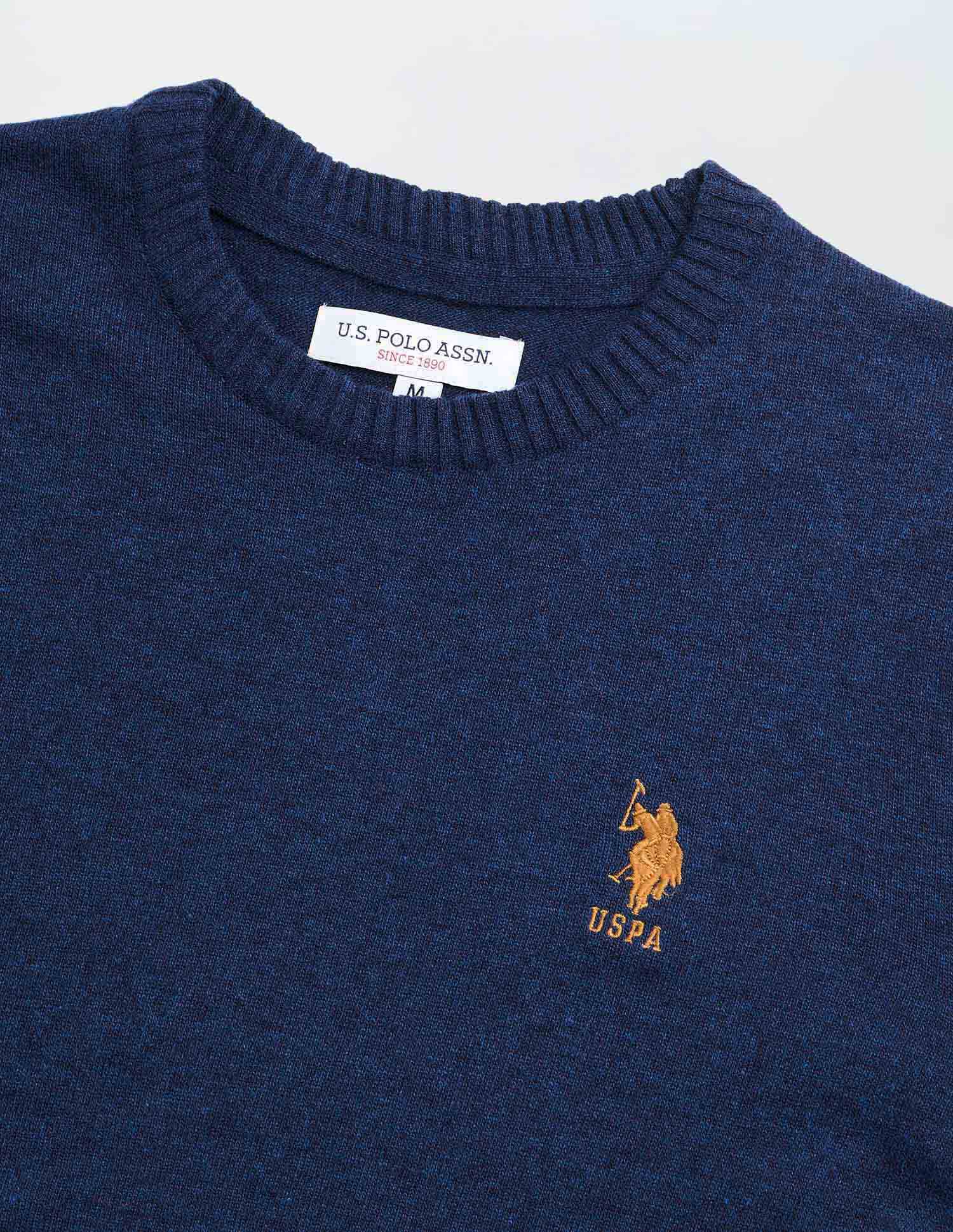 Heathered Regular Fit Sweater Light Blue - U.S. POLO ASSN. | Large