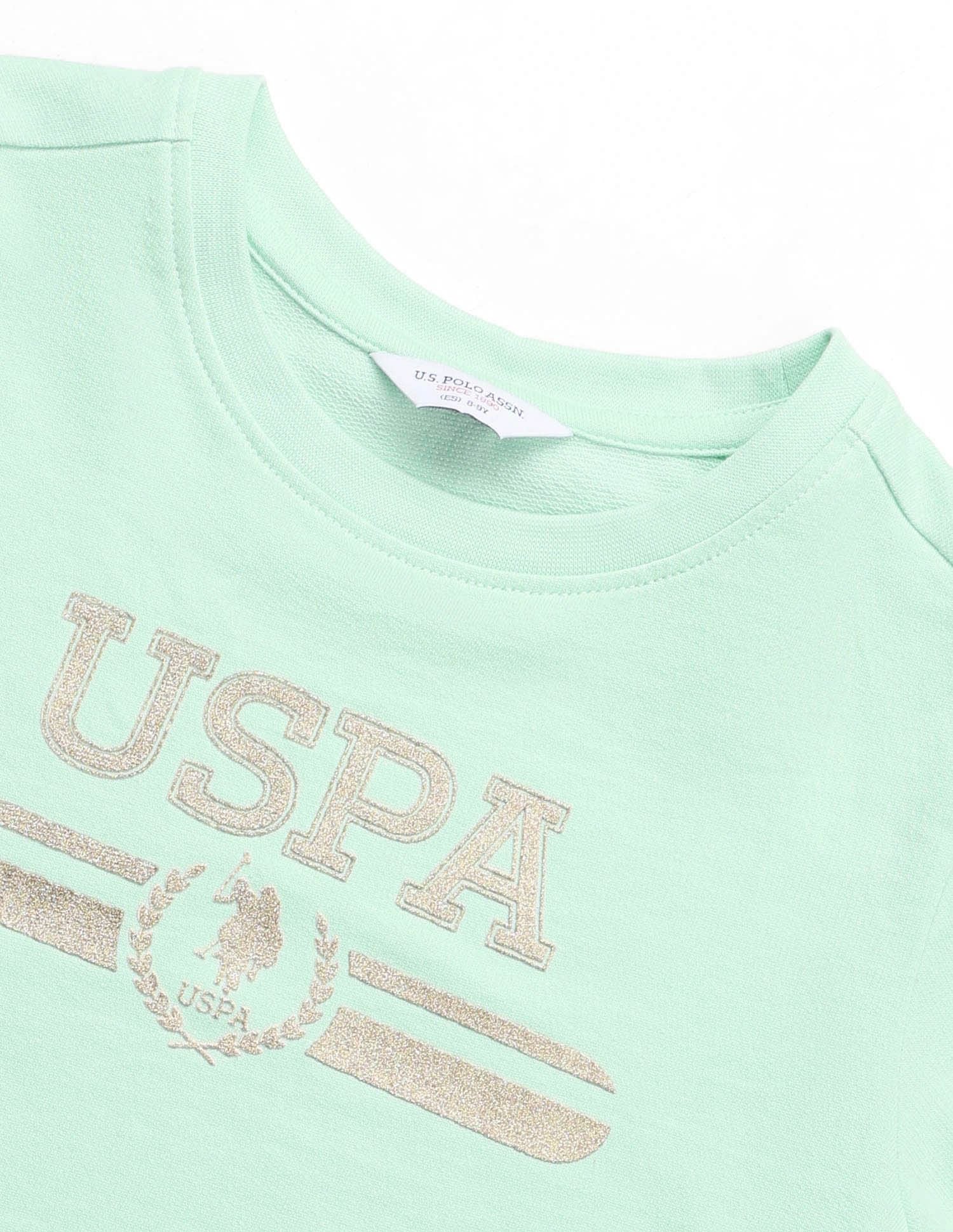 Girls Brand Printed Blousan T-Shirt Mint - U.S. POLO ASSN. | Large