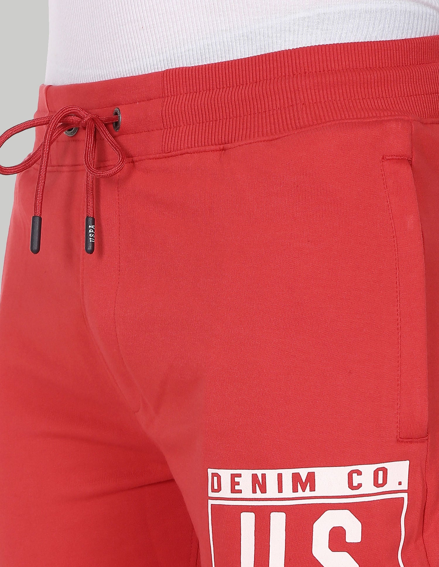 Drawstring Waist Brand Print Joggers Red - U.S. POLO ASSN. | Large