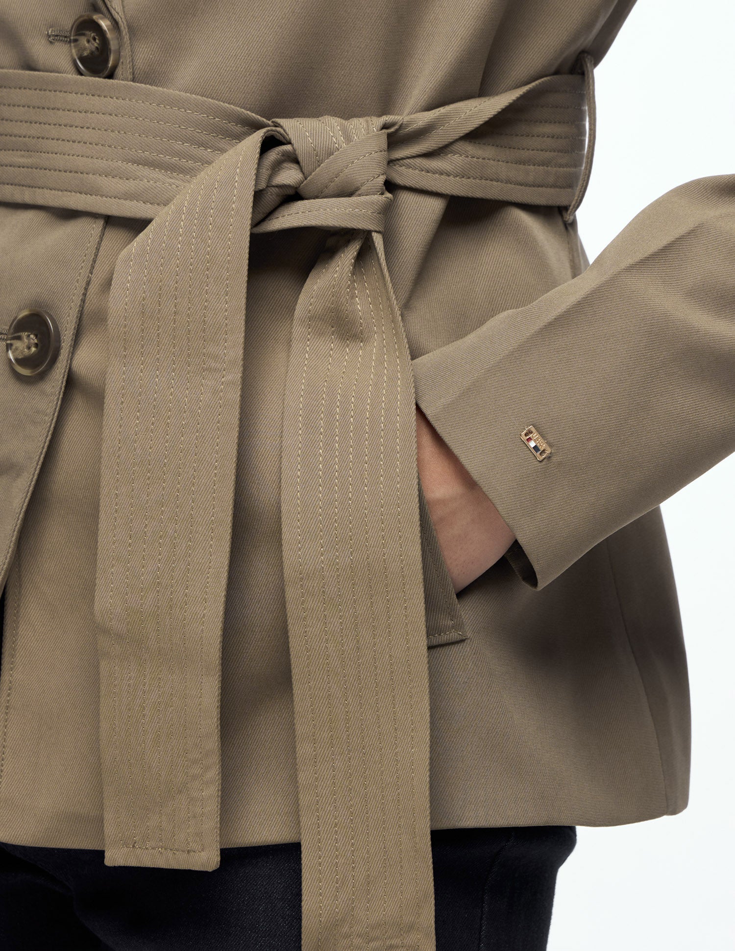 Mid Thigh Twill Trench Jacket Olive - U.S. Polo Assn. India | Large