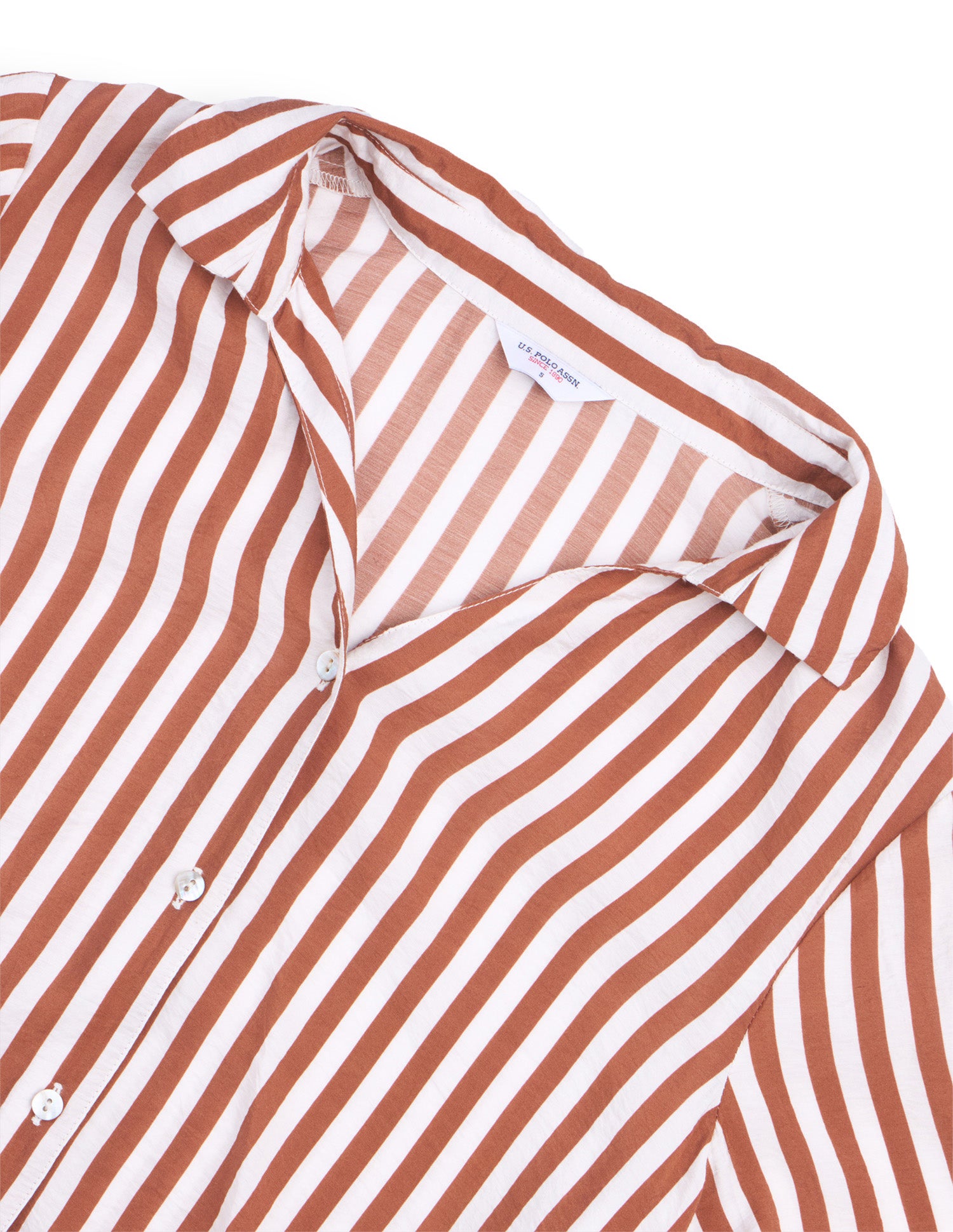Vertical Striped Regular Fit Shirt Brown - U.S. Polo Assn. India | Large