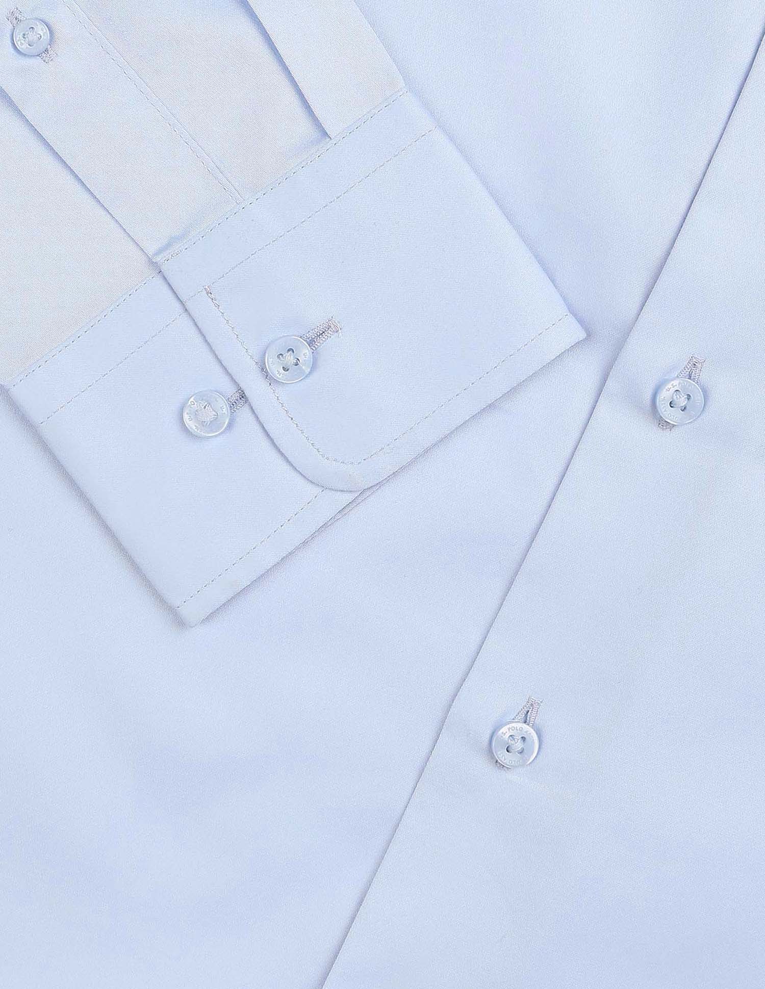 Tailored Fit Solid Shirt Light Blue - U.S. Polo Assn. India | Large