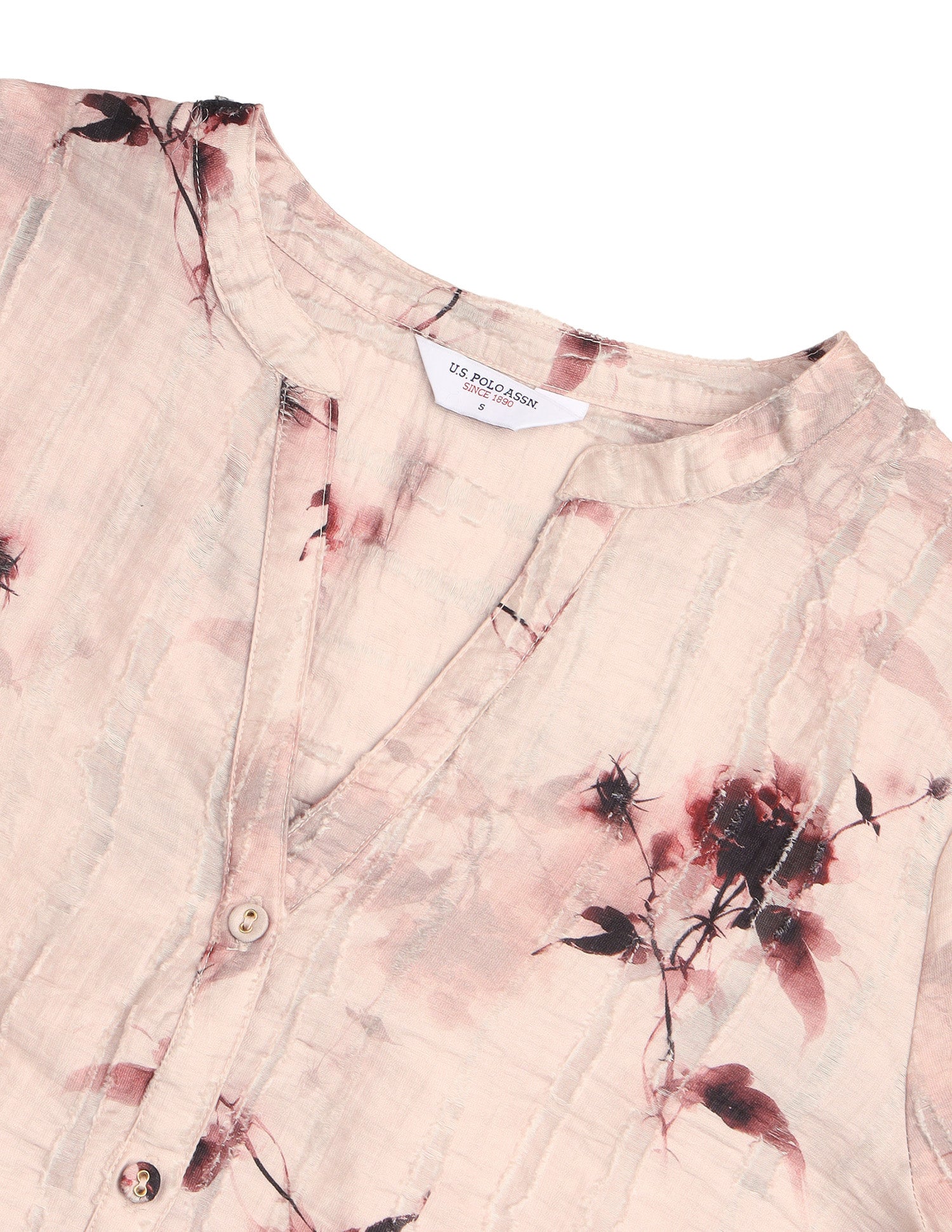 Floral Printed Relaxed Fit Top Wine - U.S. Polo Assn. India | Large