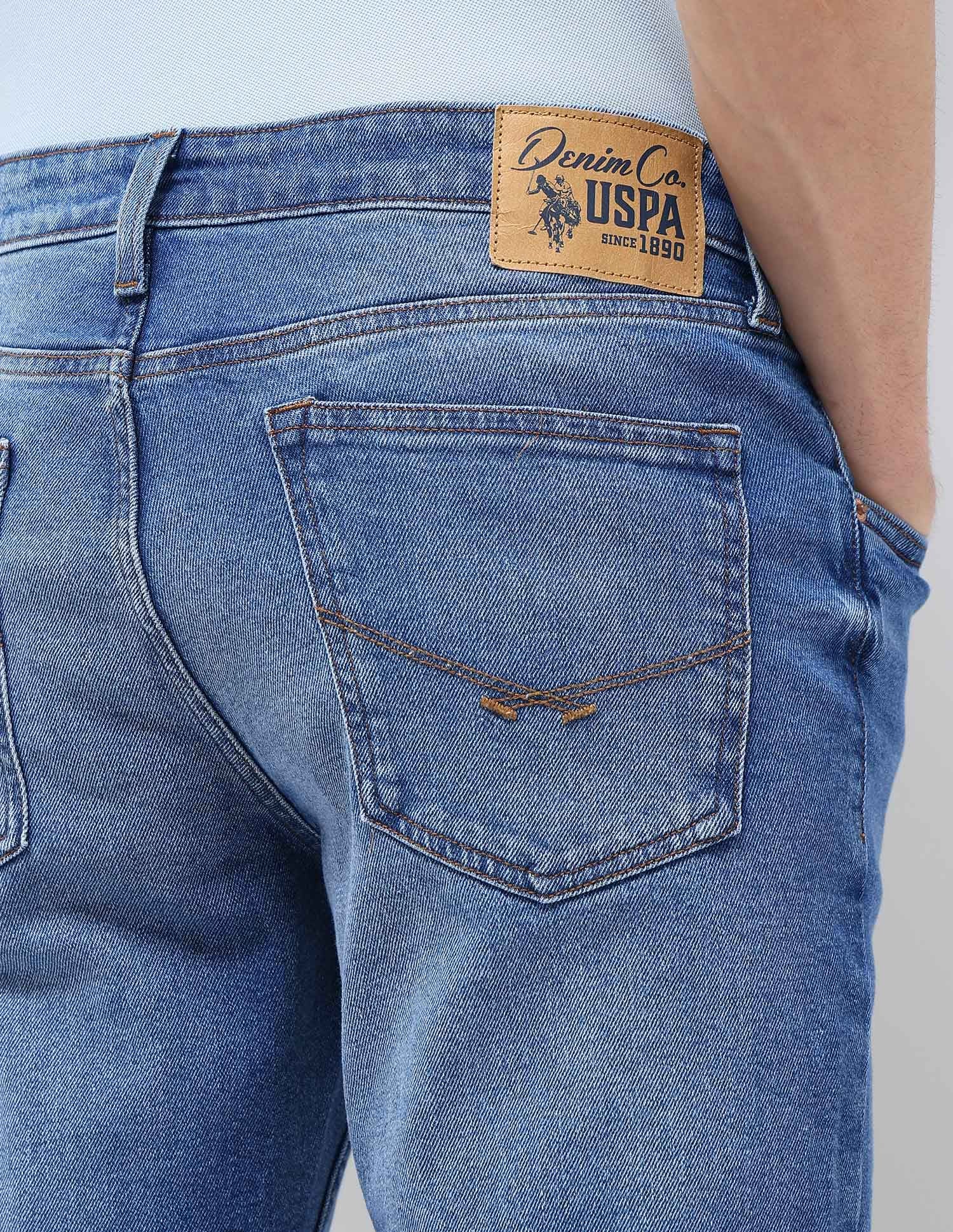 Brandon Slim Tapered Fit Blue Jeans Med Blue - U.S. POLO ASSN. | Large