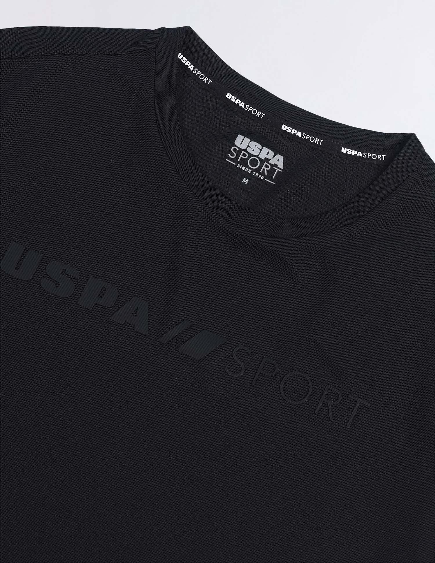 Brand Embossed Slim Fit T-Shirt Black - U.S. Polo Assn. India | Large