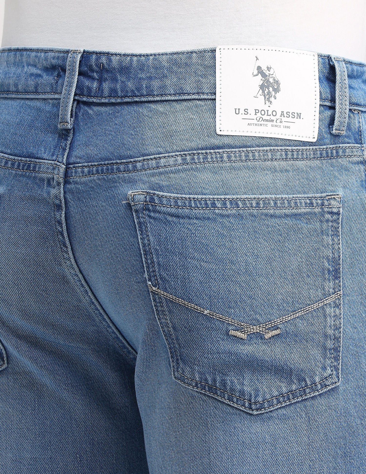 Brandon Slim Tapered Blue Jeans Blue - U.S. Polo Assn. India | Large