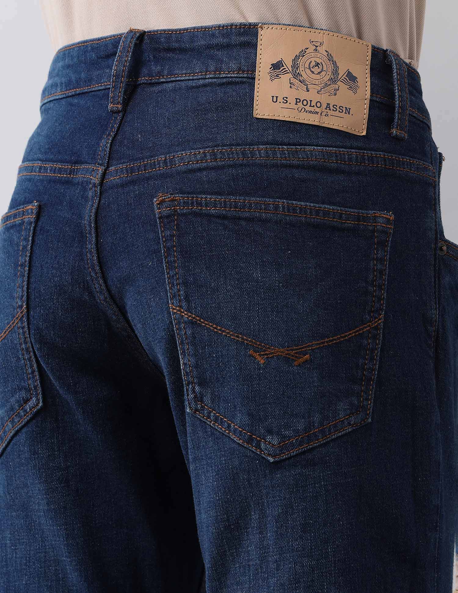 Brandon Slim Tapered Fit Blue Jeans Blue - U.S. POLO ASSN. | Large