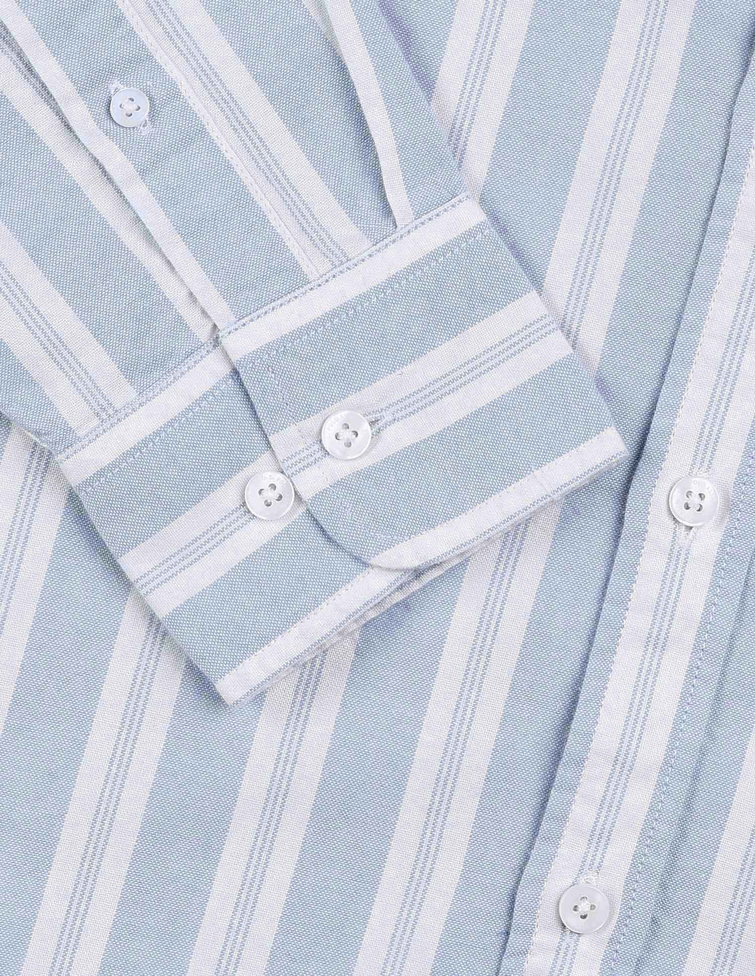 Vertical Striped Oxford Shirt Light Blue - U.S. Polo Assn. India | Large