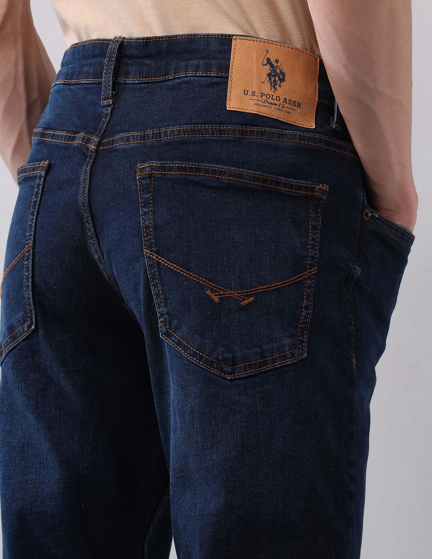 Brandon Slim Tapered Fit Blue Jeans Blue - U.S. POLO ASSN. | Large