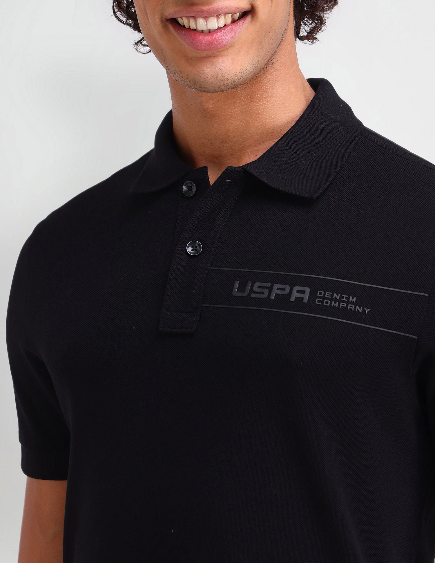Muscle Fit Brand Printed Polo Shirt Midnight Haze - U.S. POLO ASSN. | Large