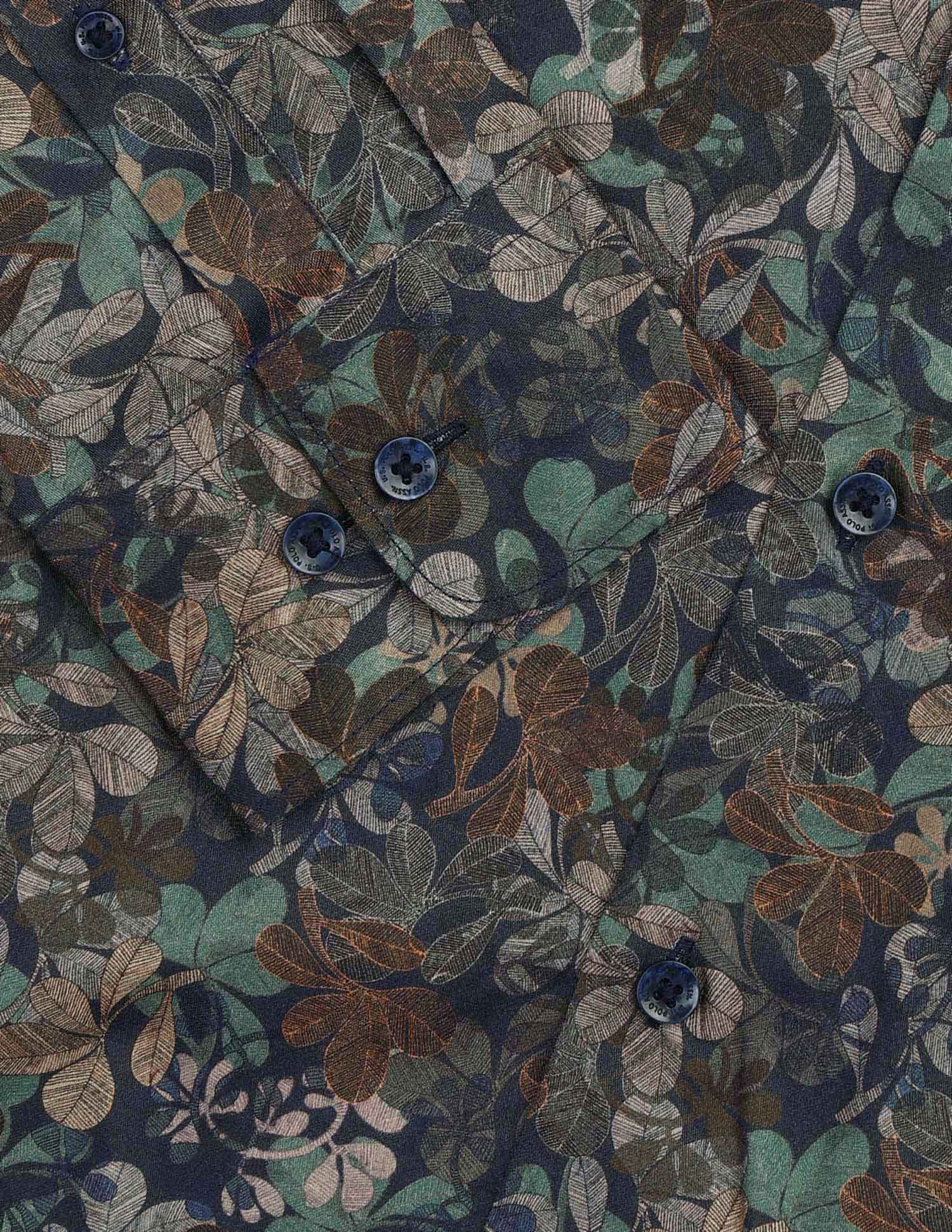 Floral Printed Satin Shirt Navy - U.S. POLO ASSN. | Large