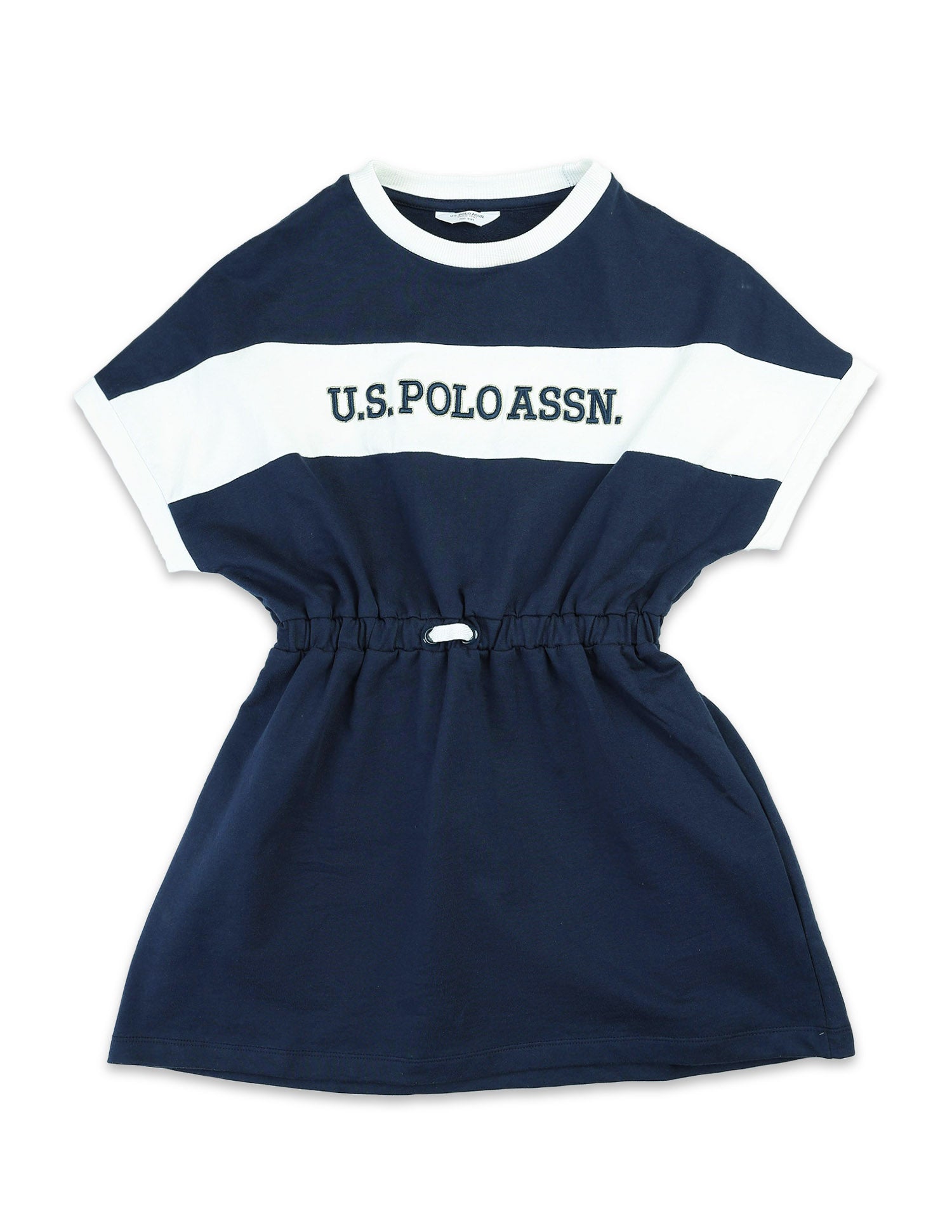 Girls Brand Embroidered A-Line Dress Navy - U.S. POLO ASSN. | Large