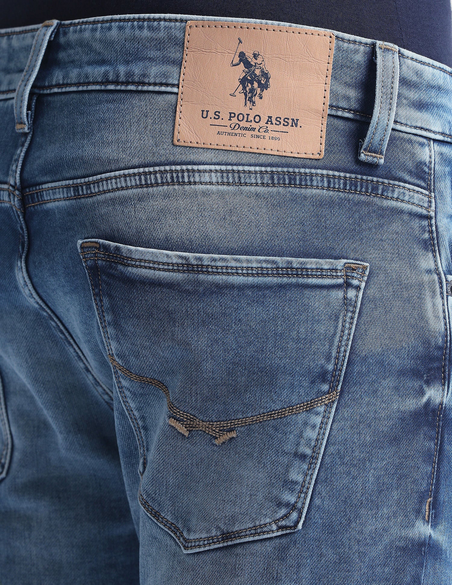 Henry Tapered Cropped Fit Blue Jeans Blue - U.S. Polo Assn. India | Large