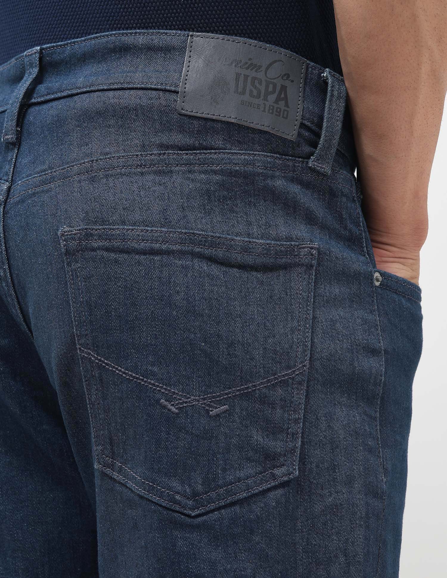 Harold Slim Straight Fit Blue Jeans Dark Blue - U.S. POLO ASSN. | Large