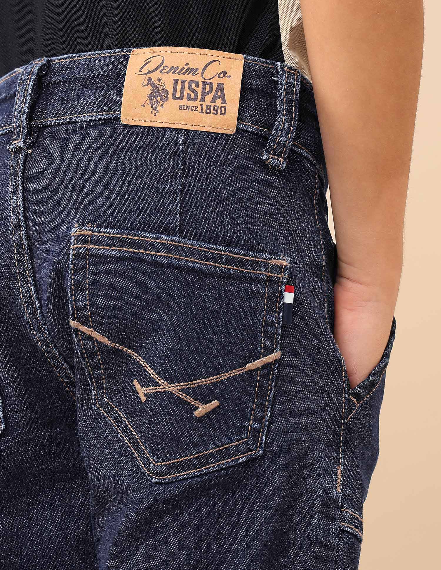 Boys Relaxed Fit Mid Rise Jeans Blue - U.S. POLO ASSN. | Large