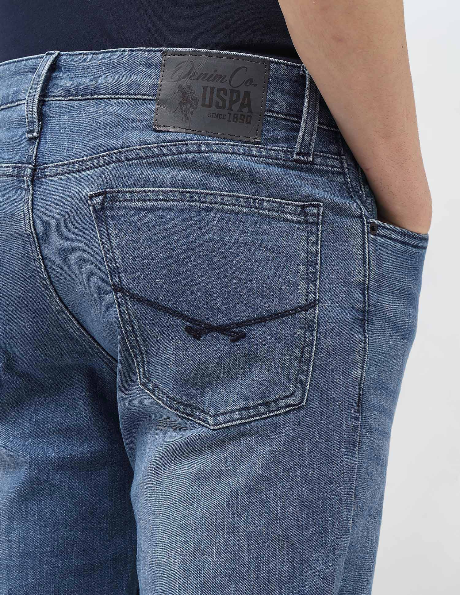 Brandon Slim Tapered Fit Whiskered Jeans Indigo - U.S. POLO ASSN. | Large