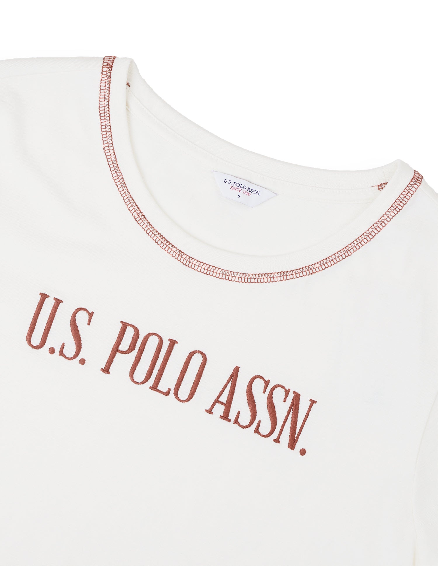Brand Embroidered Regular Fit T-Shirt Off White - U.S. Polo Assn. India | Large