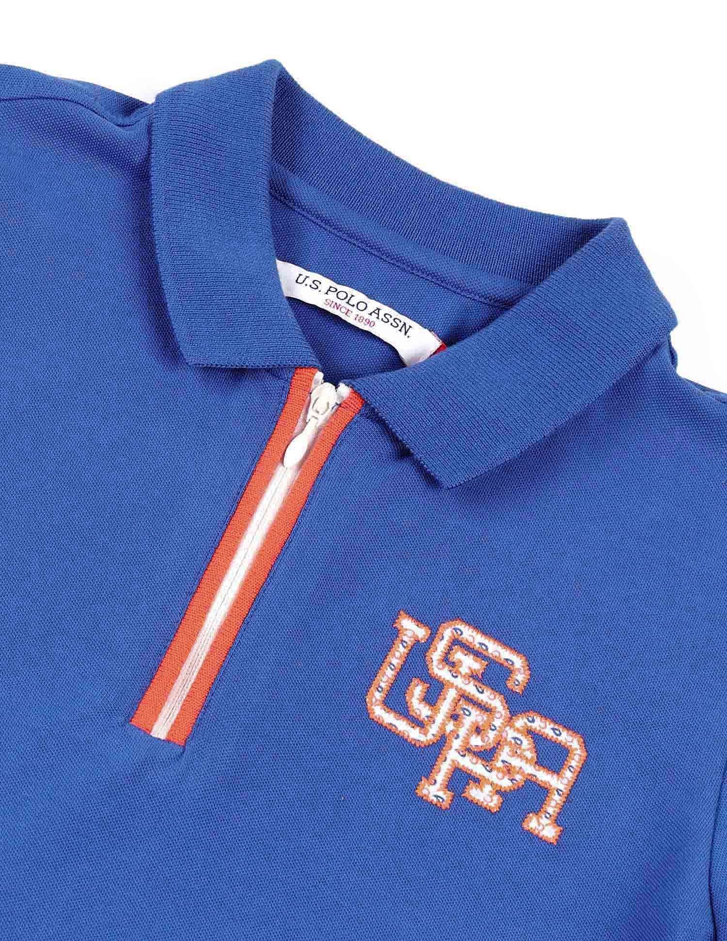 Regular Fit Brand Printed Polo Shirt Blue - U.S. Polo Assn. India | Large