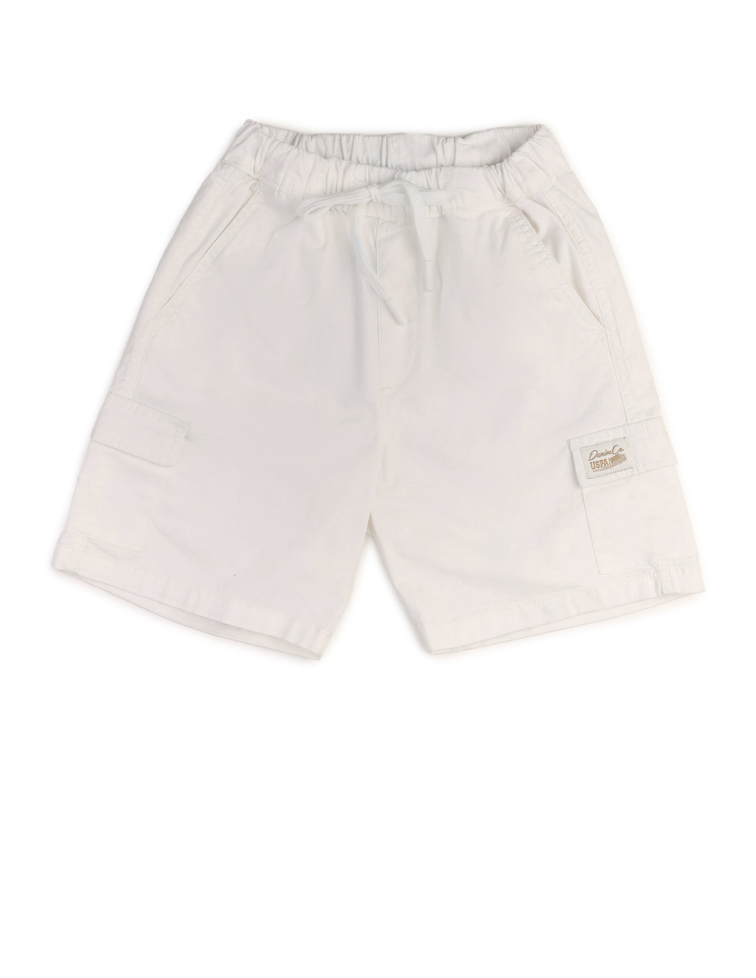 Boys Relaxed Fit Textured Cargo Shorts White - U.S. POLO ASSN. | Large
