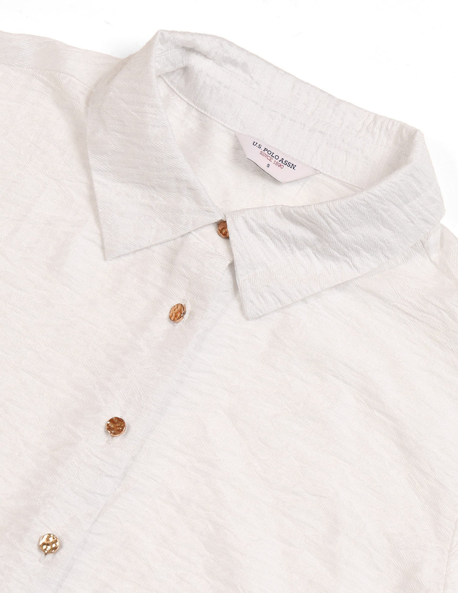 Relaxed Fit Textured Shirt White - U.S. POLO ASSN. | Large