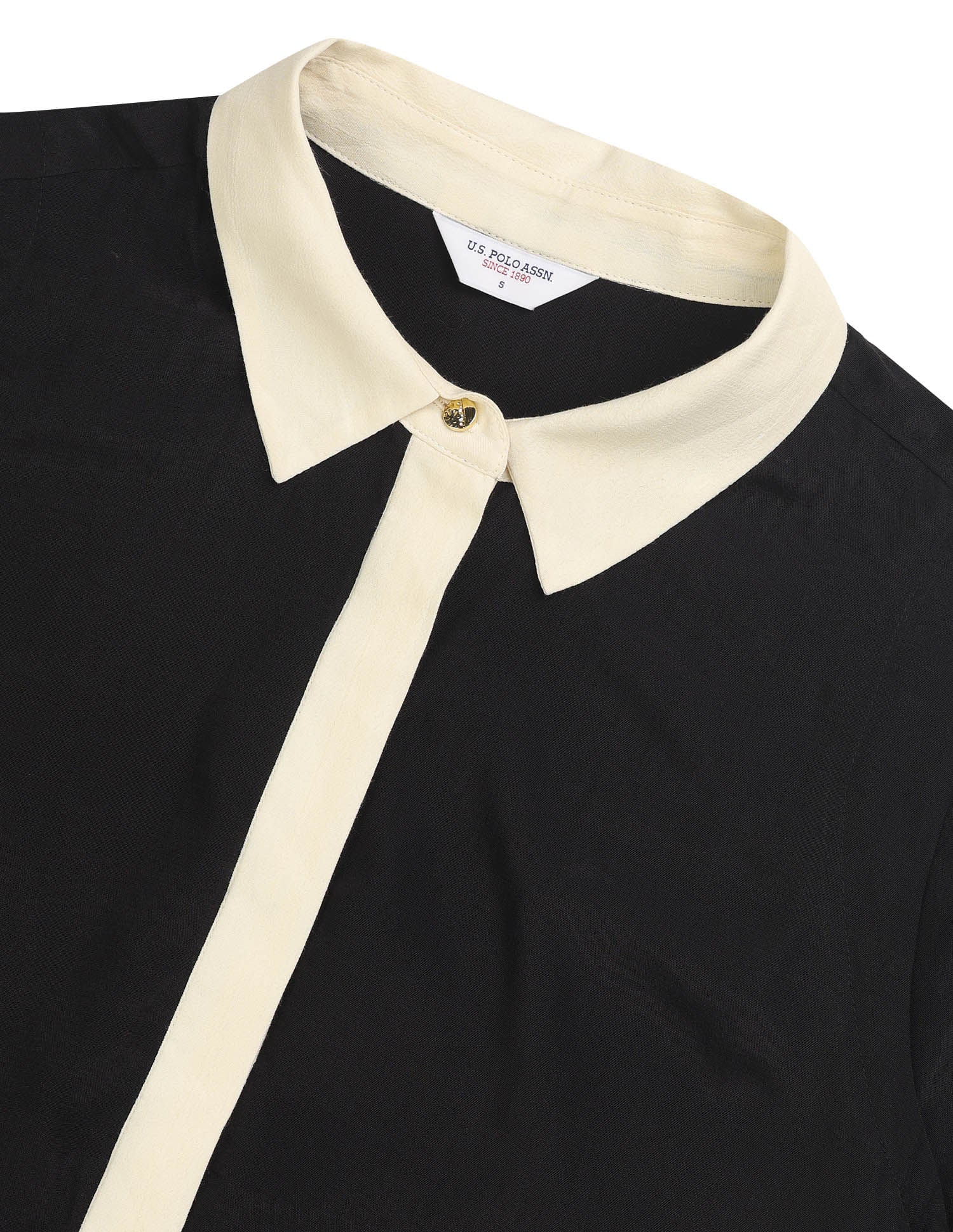 Solid Midi Shirt Dress With Belt Beige - U.S. Polo Assn. India | Large