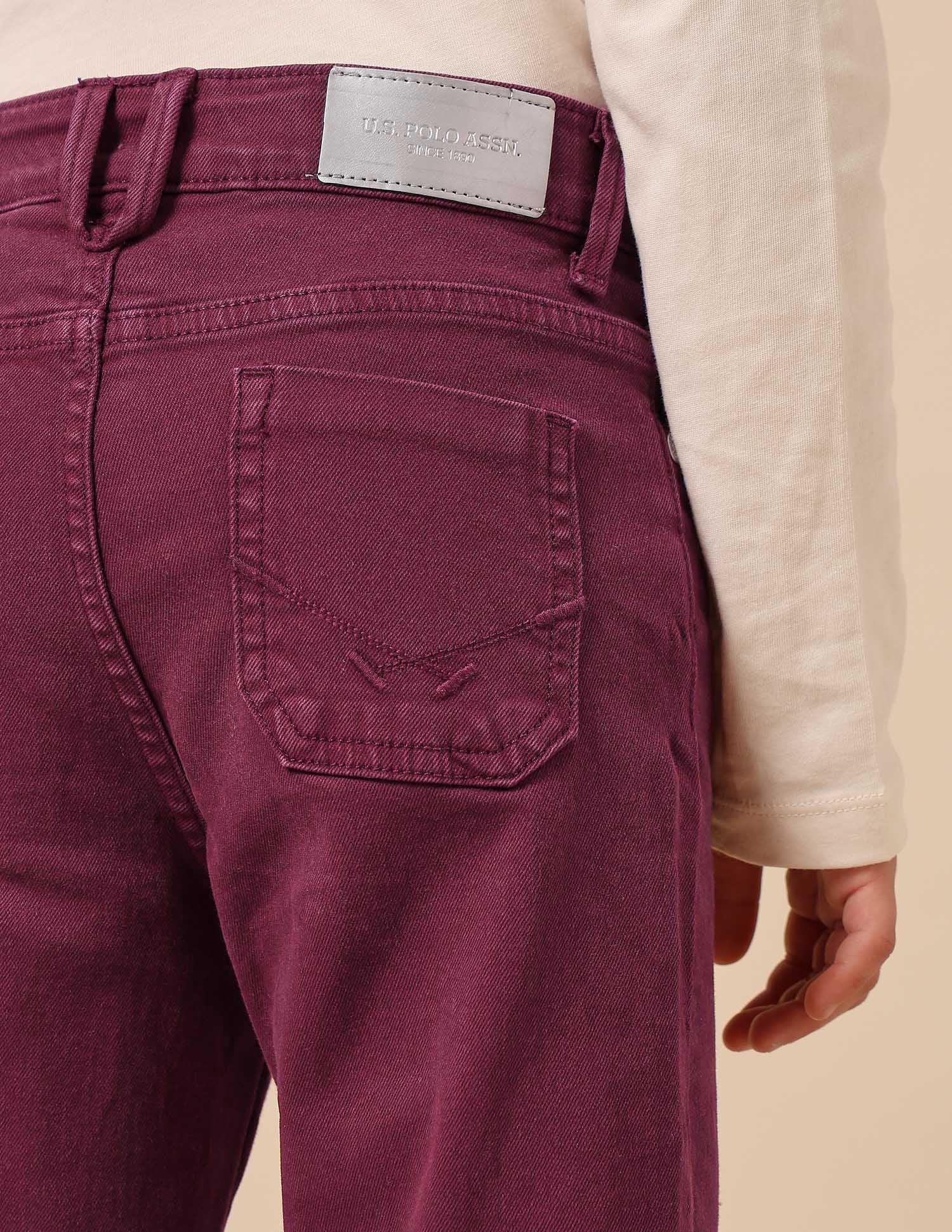 Girls Mid Rise Bootcut Jeans Beaujolais - U.S. POLO ASSN. | Large