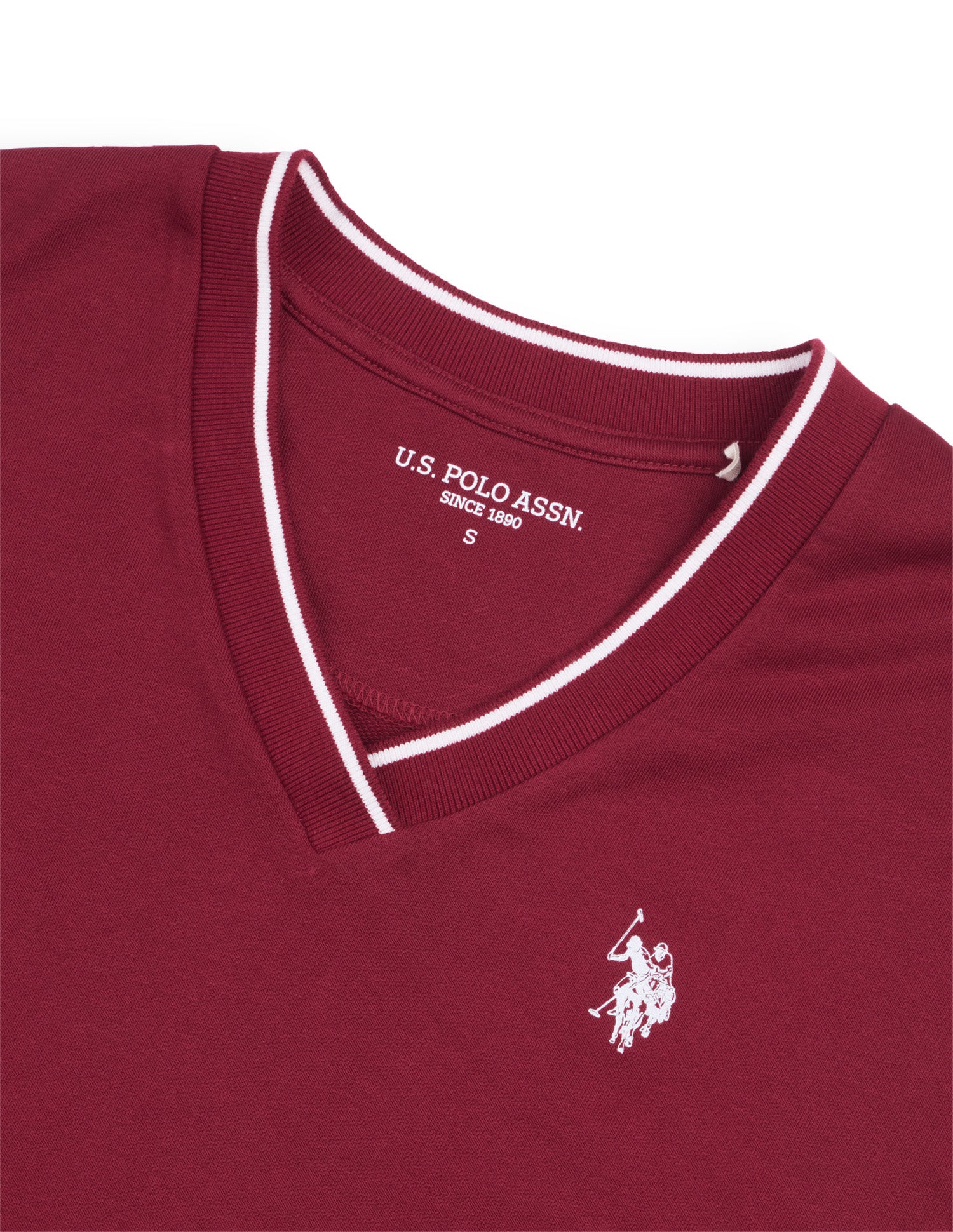 Solid Boxy Fit Sweatshirt Dark Red - U.S. Polo Assn. India | Large