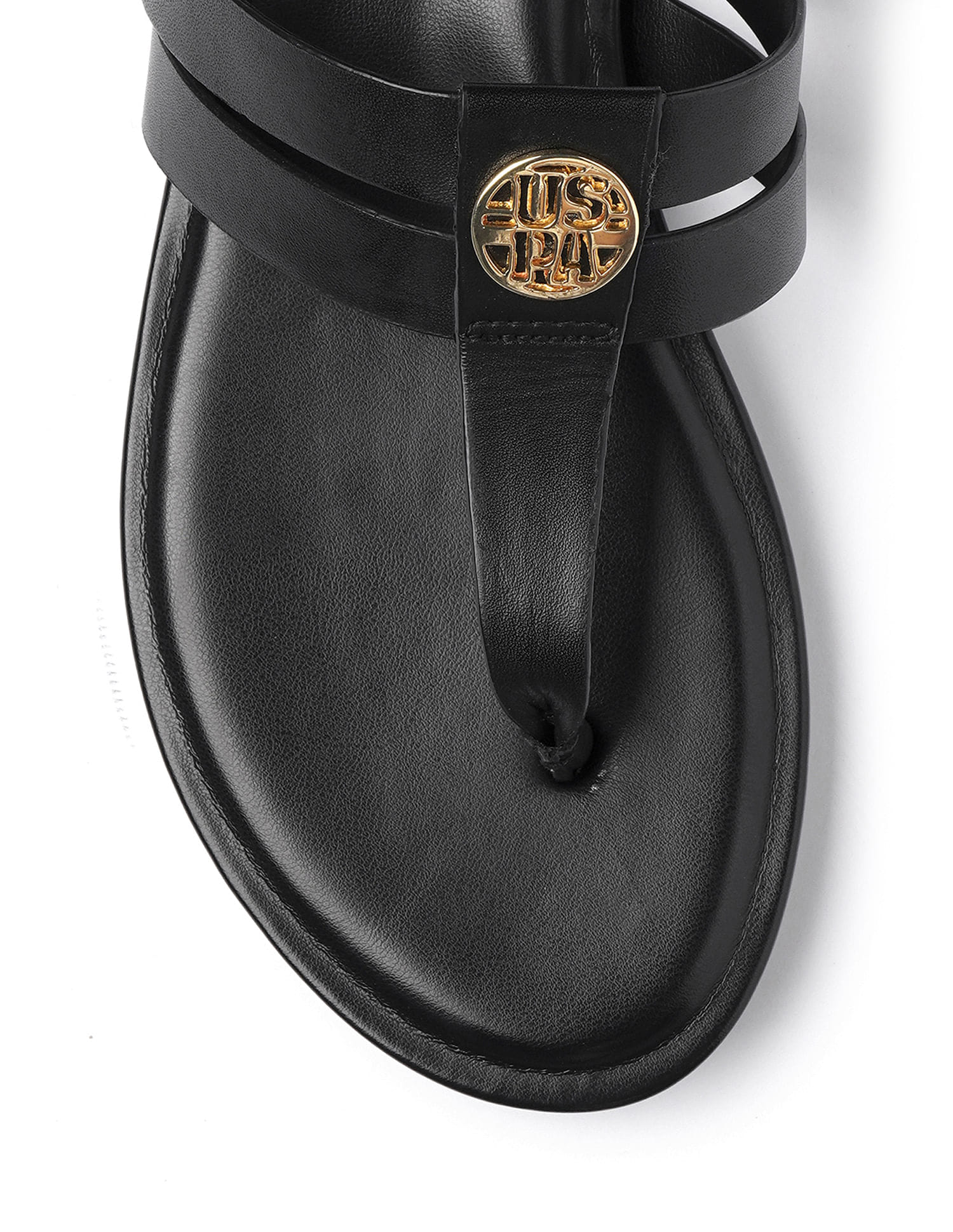 Micky Black Lightweight Footbed Flats Black - U.S. Polo Assn. India | Large