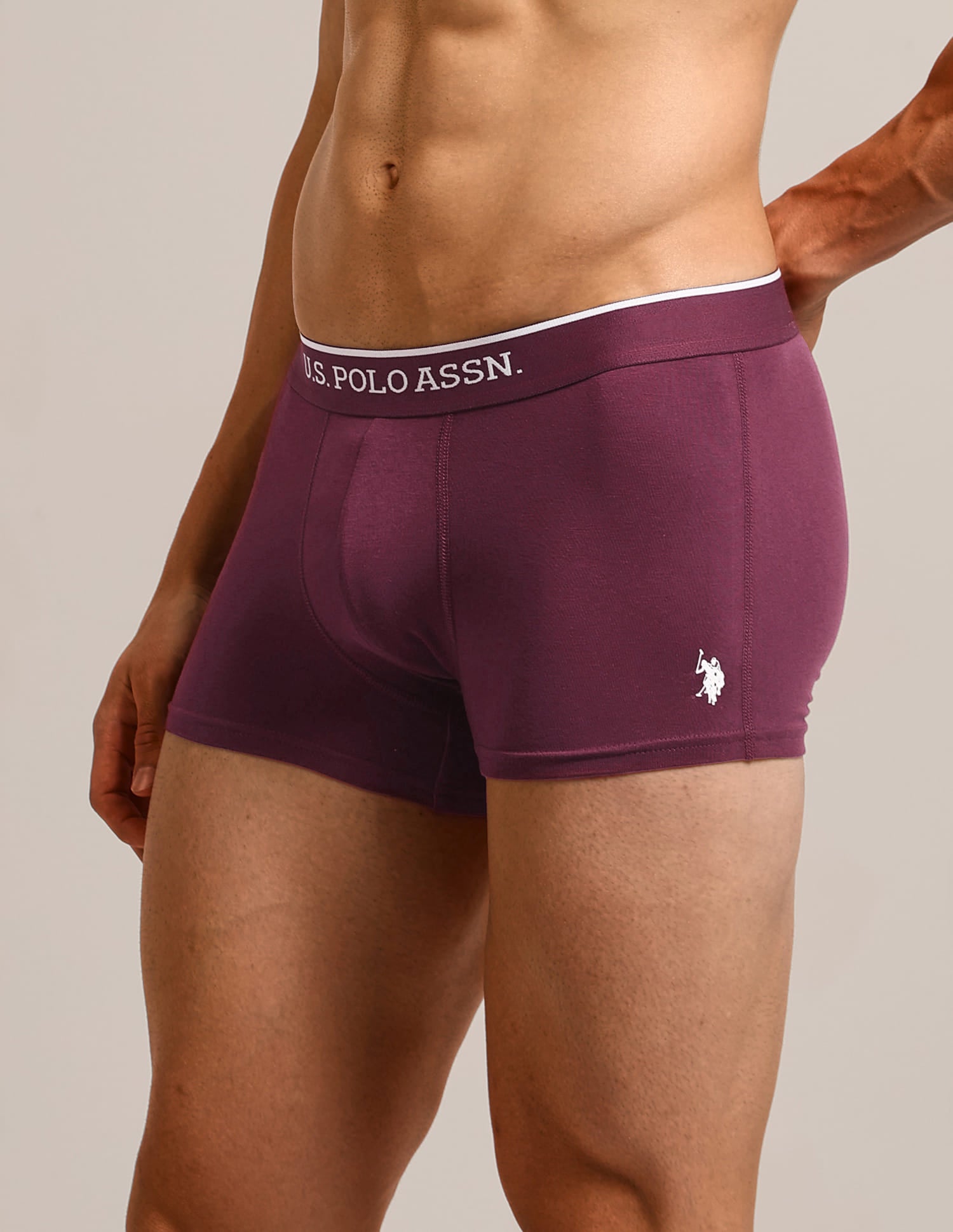 Solid Elastic Waistband ET004-P5 Trunks - Pack Of 5 Multi-colour - U.S. Polo Assn. India | Large