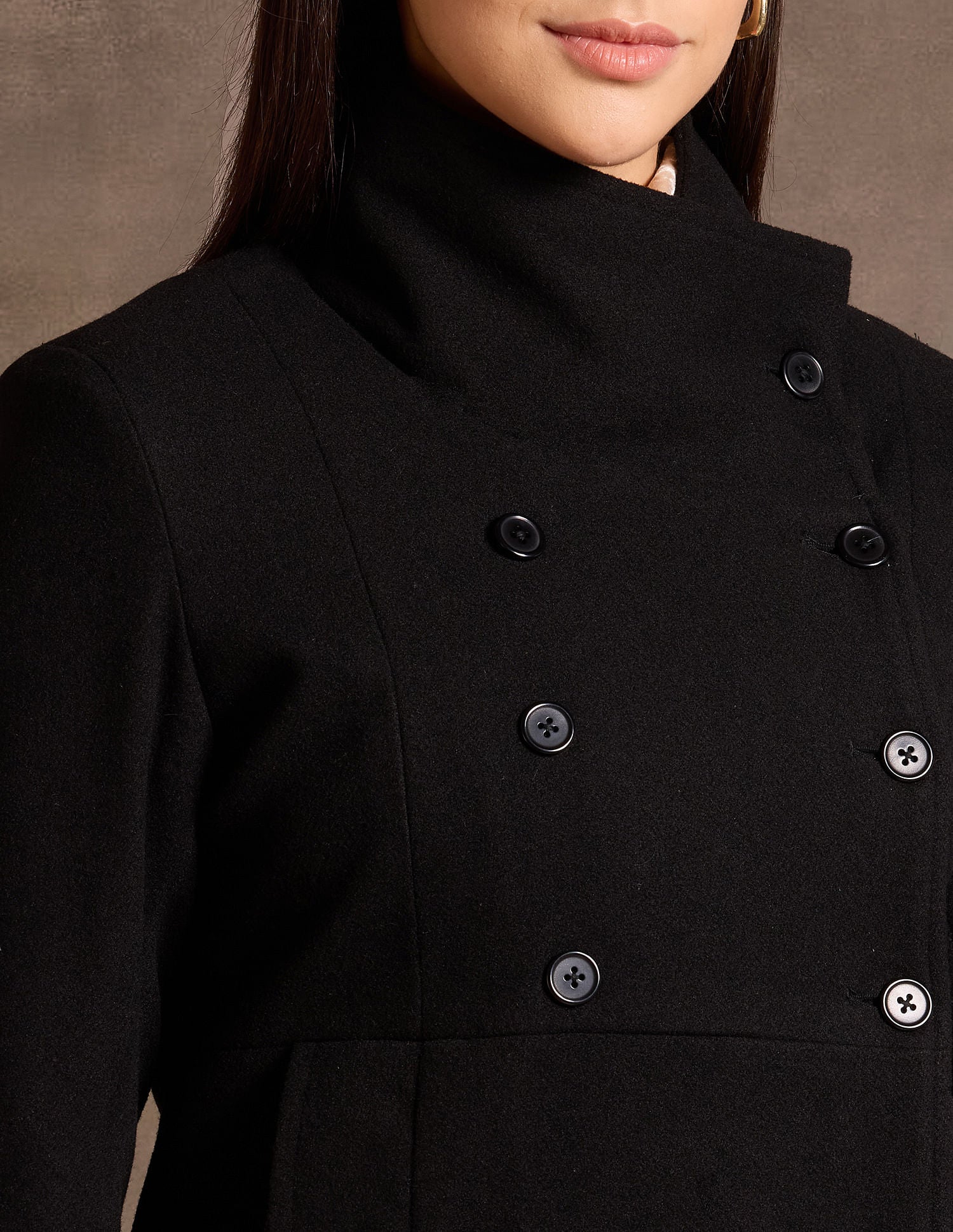 Double Breasted Felt Jacket Black - U.S. POLO ASSN. | Large