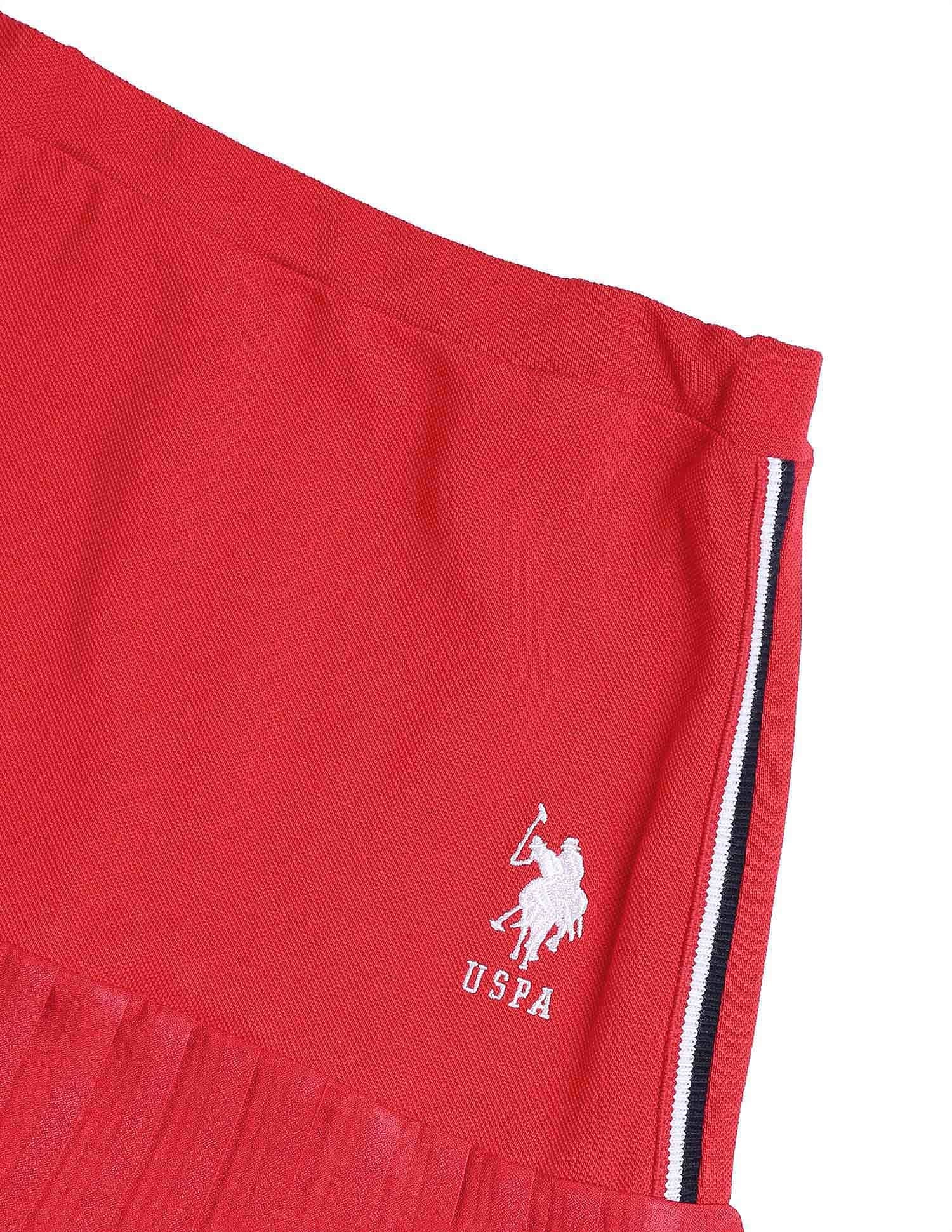 Girls High-Waist Pleasted A-Line Skirt Red - U.S. POLO ASSN. | Large