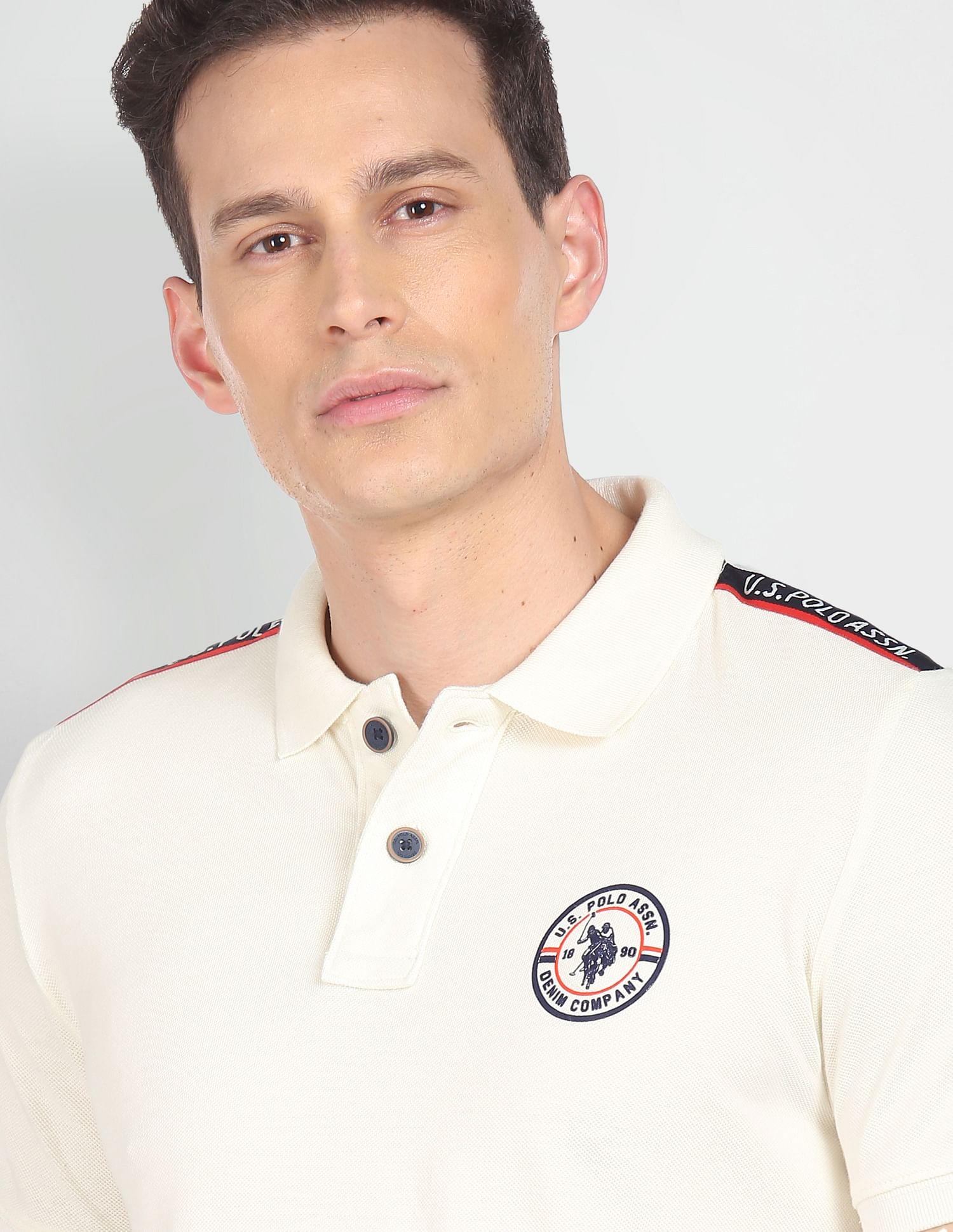 Men White Pure Cotton Solid Polo Shirt – U.S. Polo Assn. India