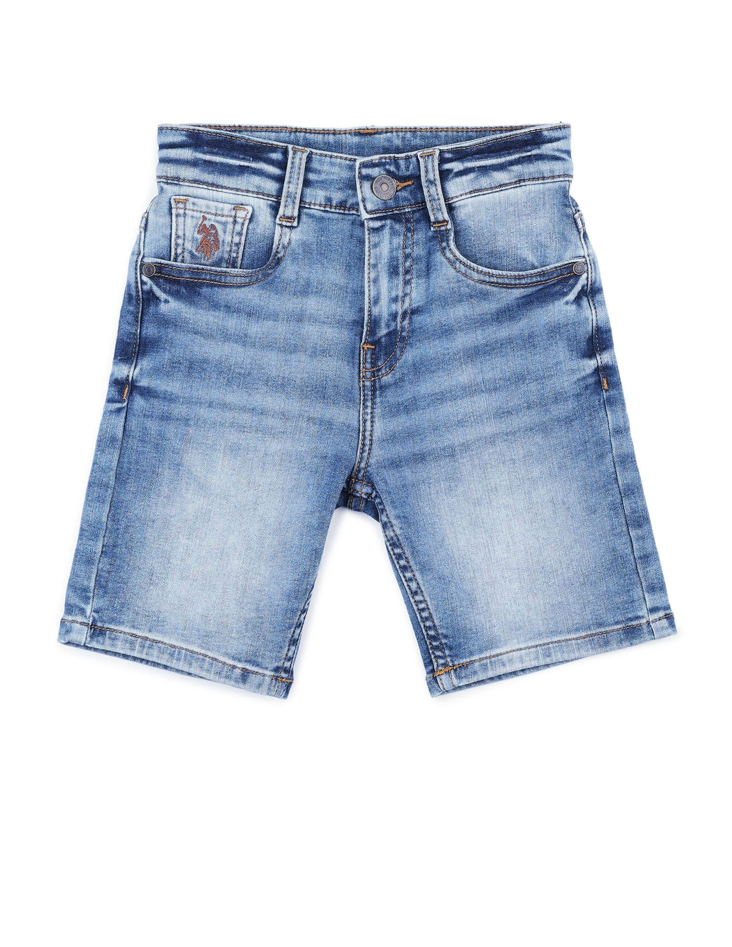 Boys Mid Rise Denim Shorts Light Indigo - U.S. POLO ASSN. | Large