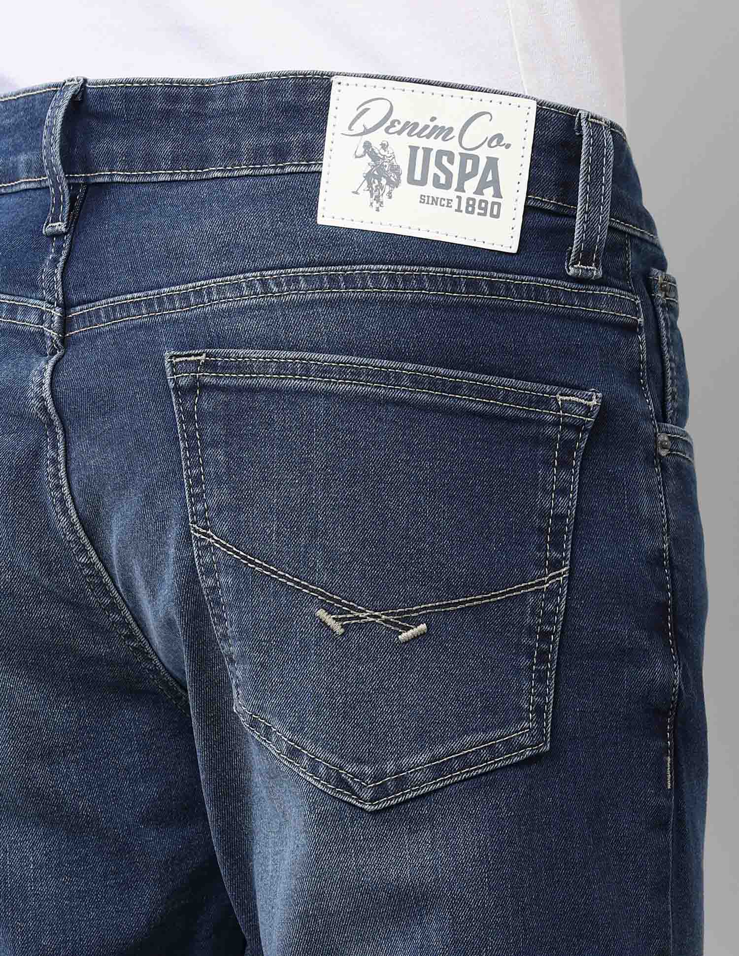 Regallo Skinny Fit Blue Vintage Jeans Dark Wash - U.S. Polo Assn. India | Large