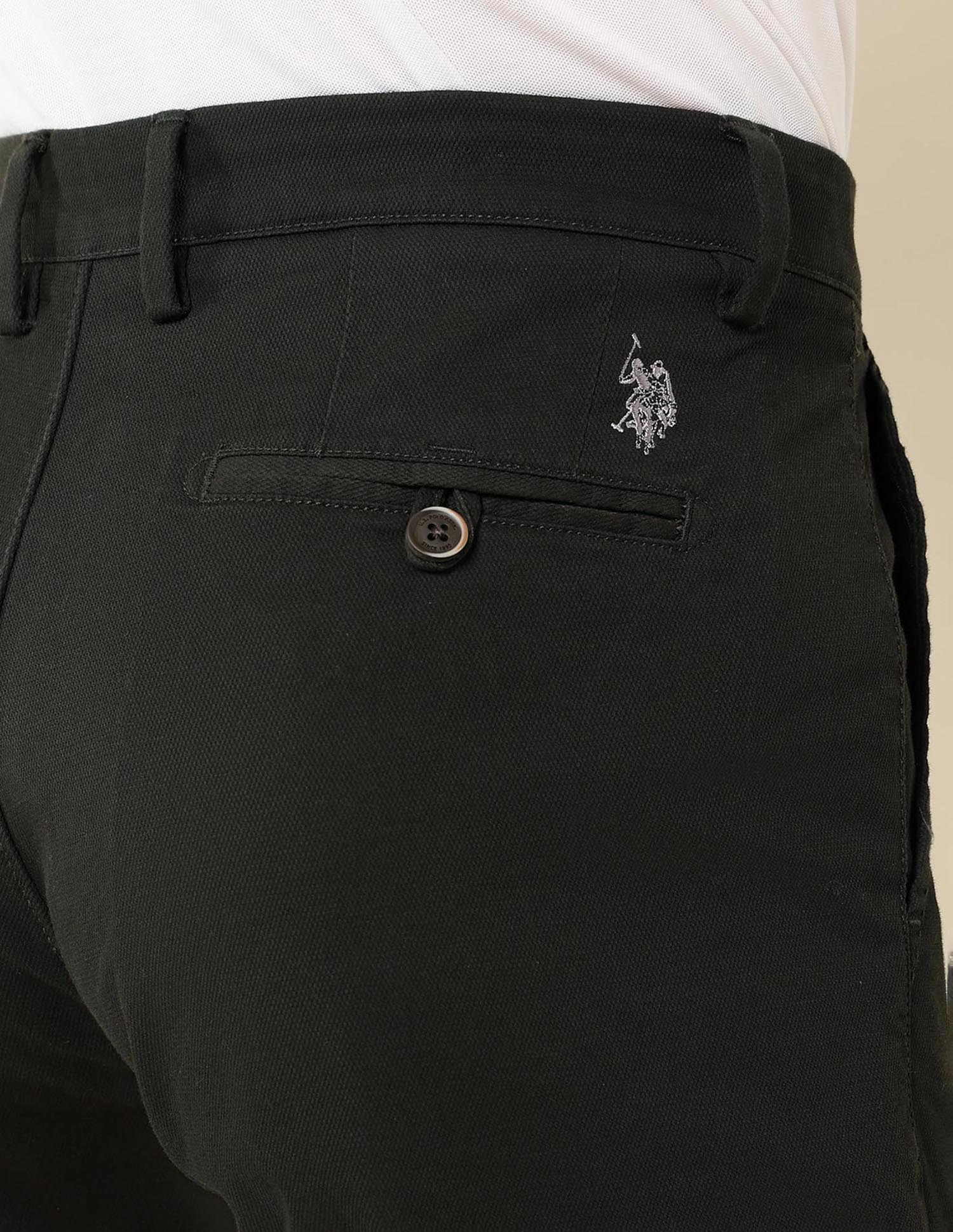 Solid Riley Straight Fit Twill Trousers Olive - U.S. POLO ASSN. | Large