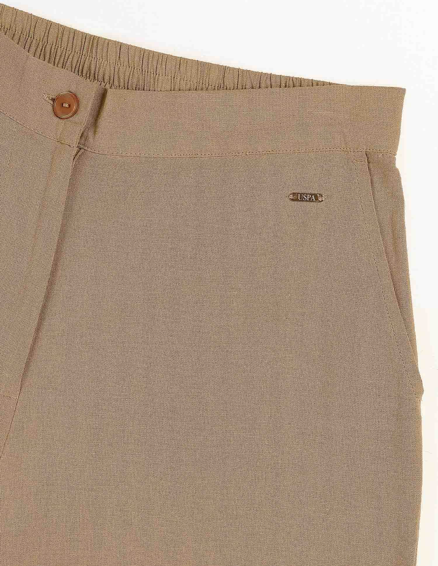 Embroidered Straight Fit Trousers Beige - U.S. Polo Assn. India | Large