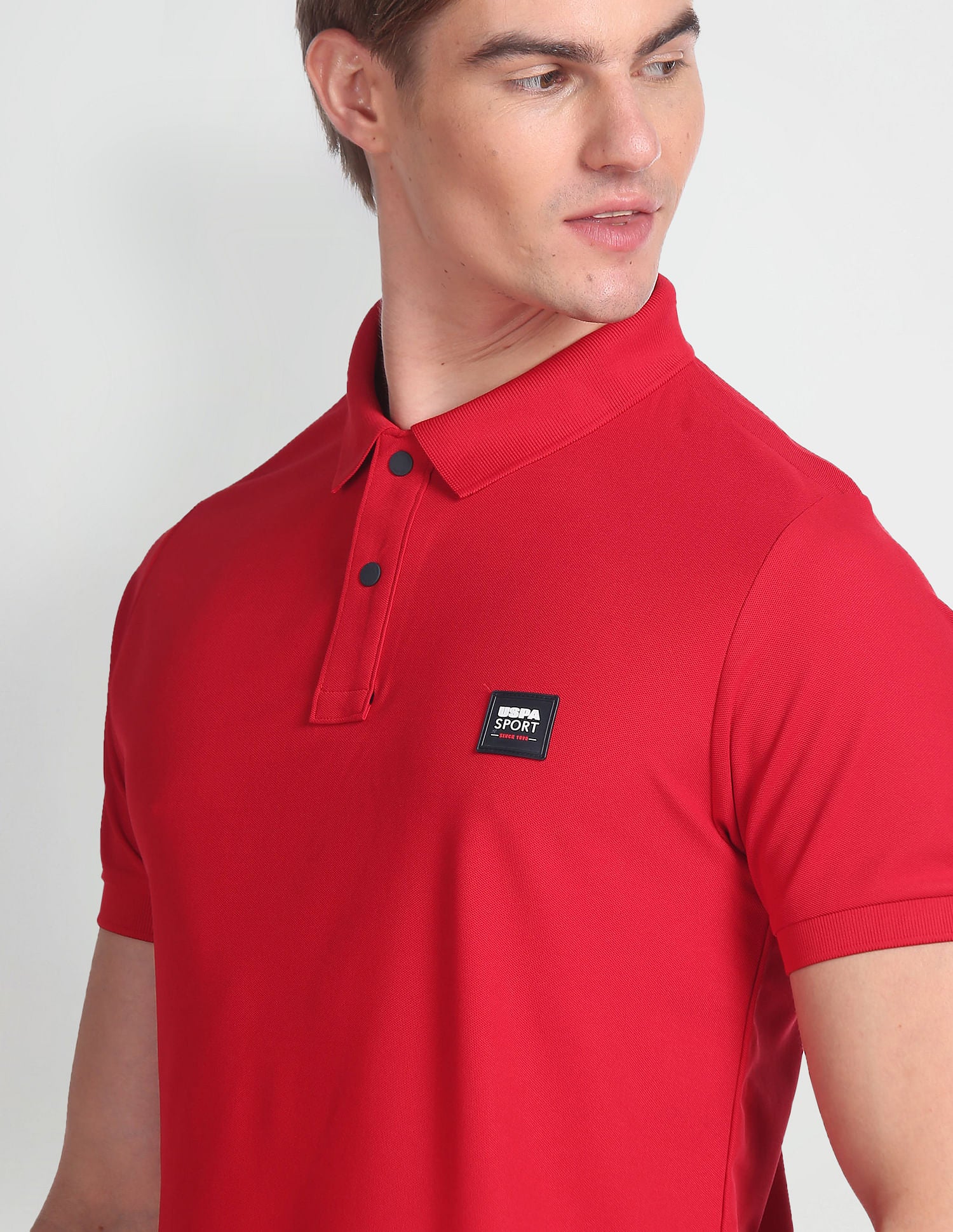 Solid Slim Fit Polo Shirt Red - U.S. Polo Assn. India | Large