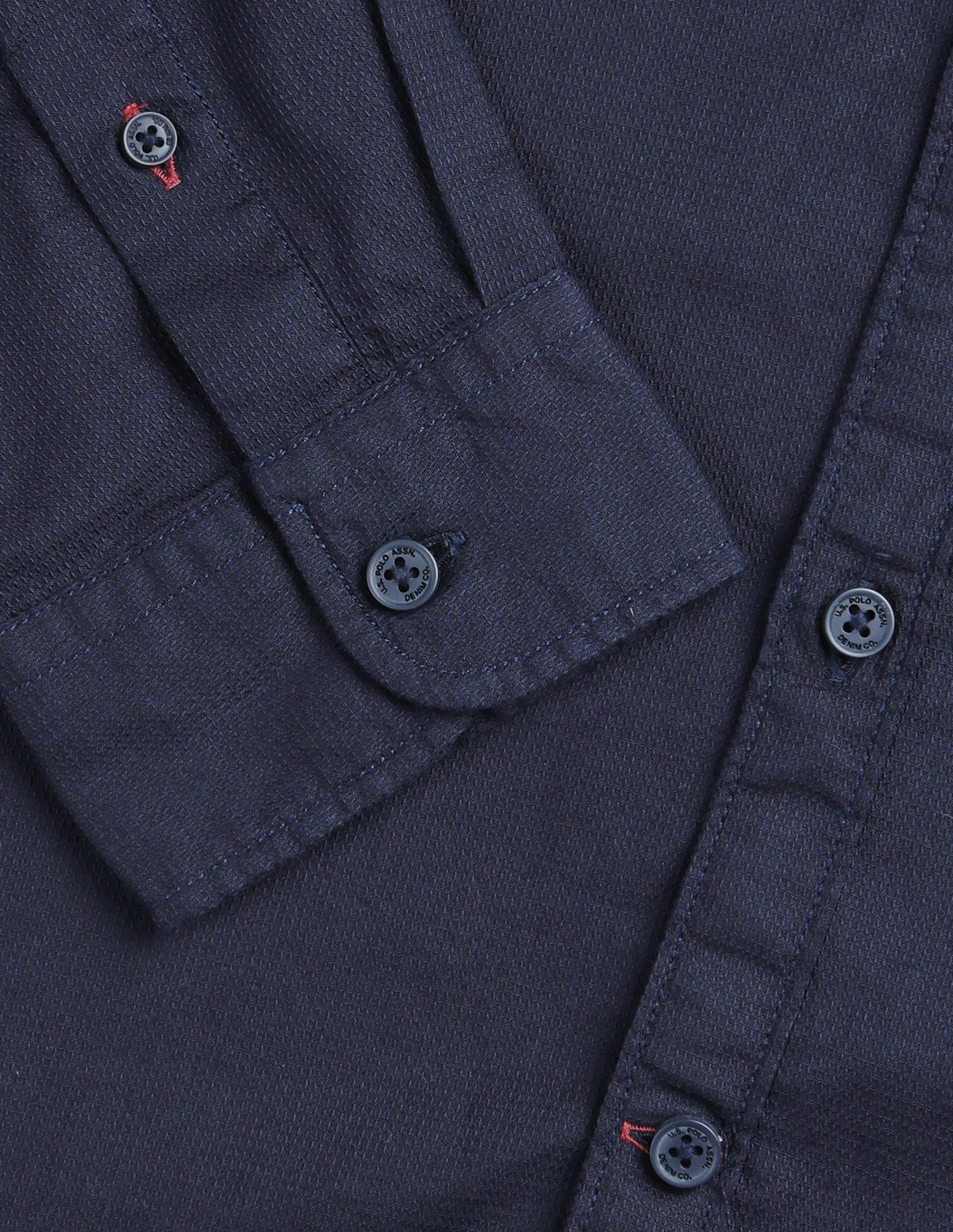 Textured Regular Fit Shirt Navy - U.S. Polo Assn. India | Large