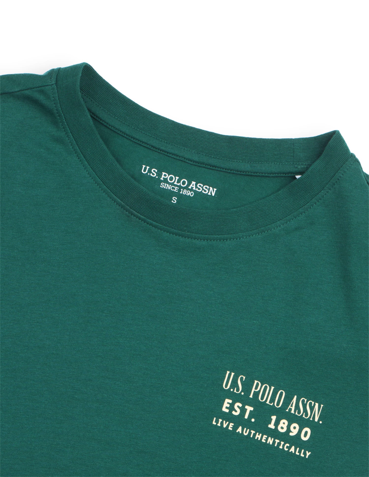 Brand Printed Boyfriend Fit T-Shirt Dark Green - U.S. Polo Assn. India | Large