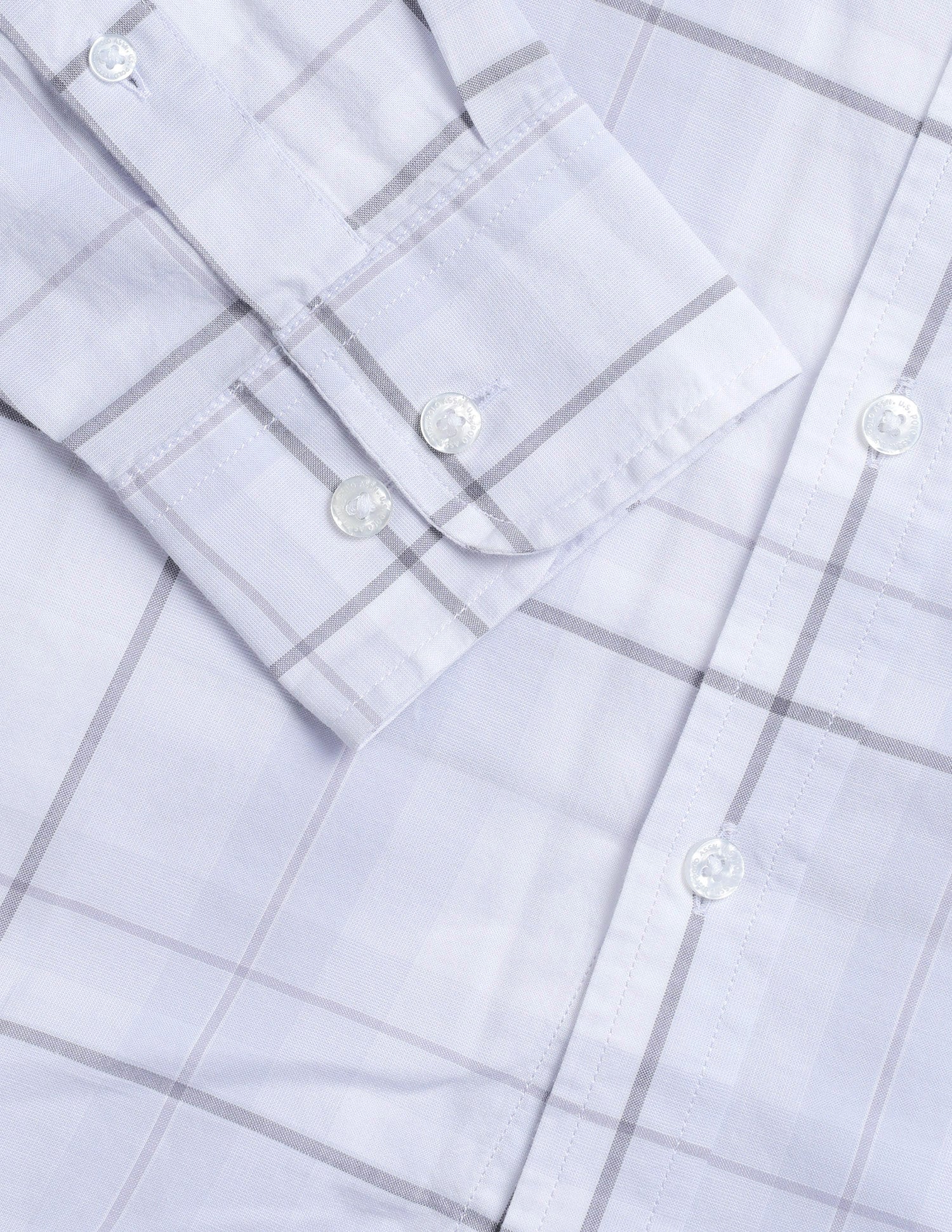 Windowpane Checked Regular Fit Shirt Light Grey - U.S. Polo Assn. India | Large