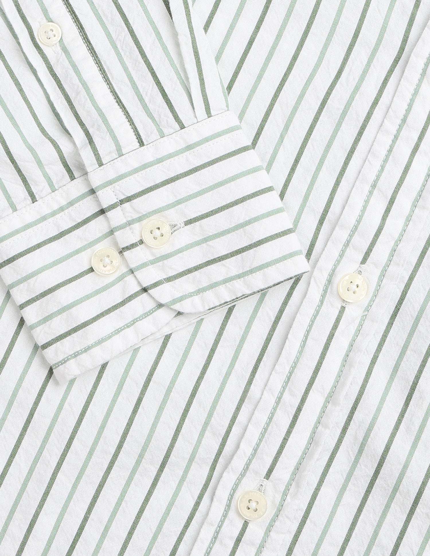 Vertical Striped Seersucker Shirt Light Green - U.S. Polo Assn. India | Large