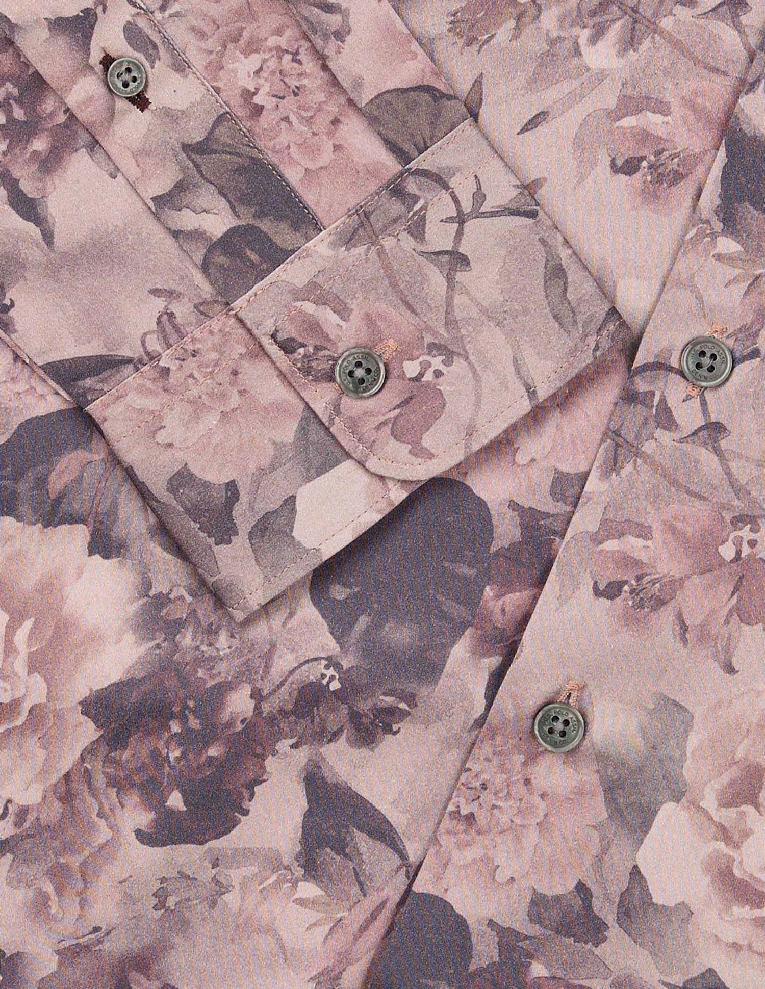 Floral Printed Pure Cotton Shirt Mauve - U.S. Polo Assn. India | Large