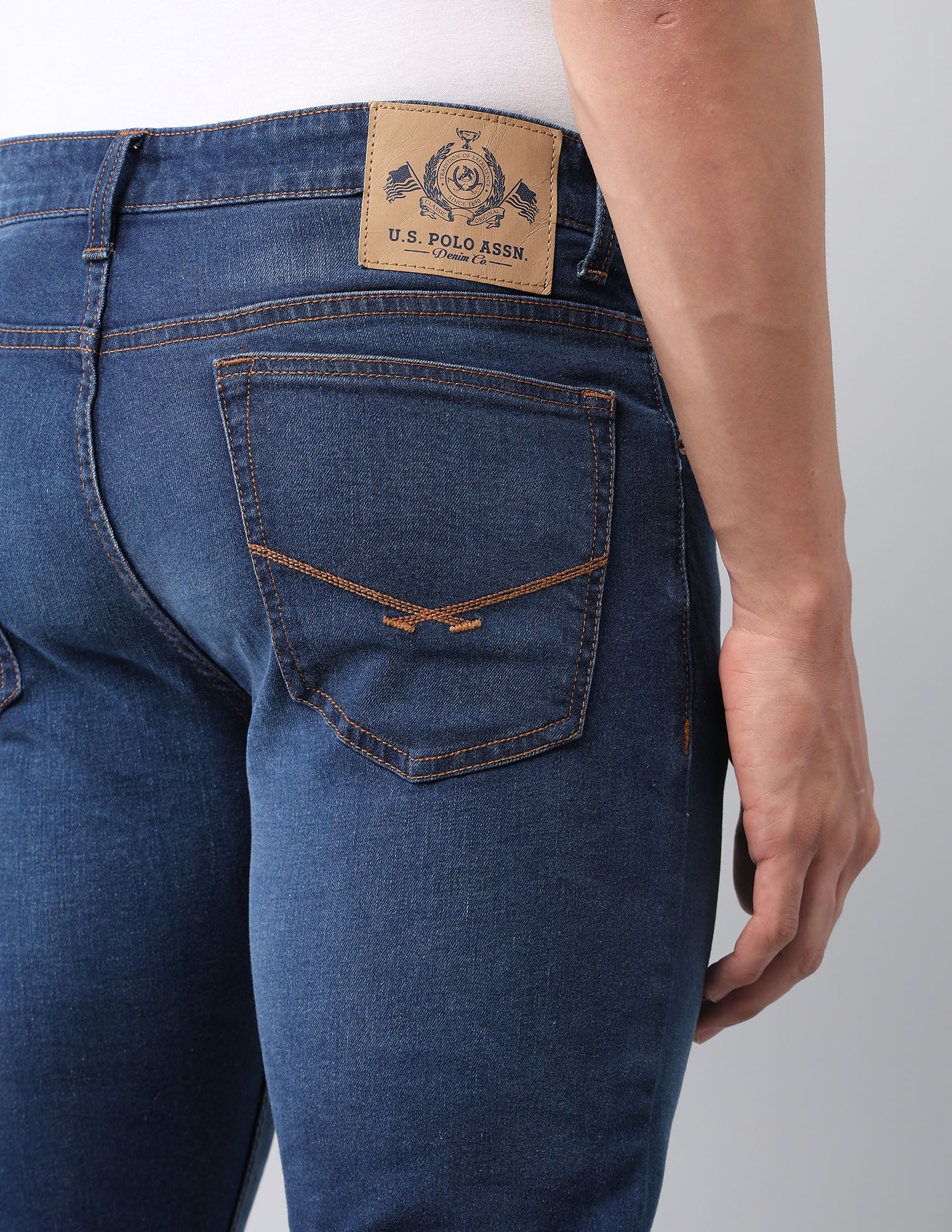 Brandon Slim Tapered Fit Blue Jeans Blue - U.S. POLO ASSN. | Large