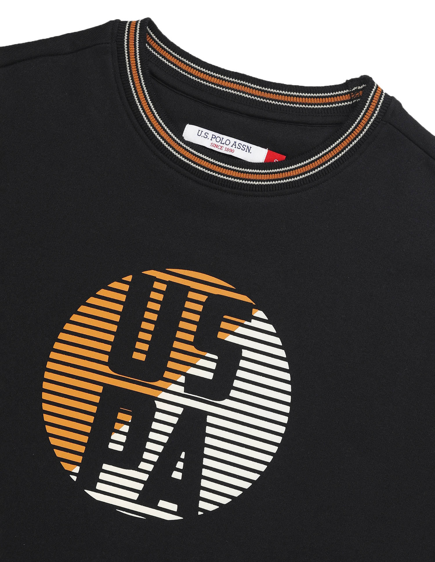 Brand Printed Regular Fit Sweatshirt Black - U.S. POLO ASSN. | Large