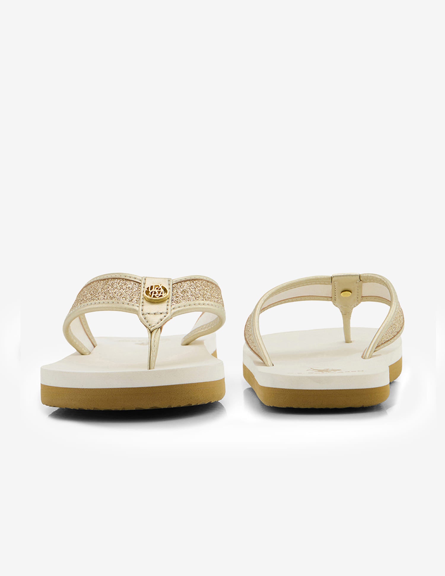 Kirei Glitter Flip Flops Beige - U.S. Polo Assn. India | Large
