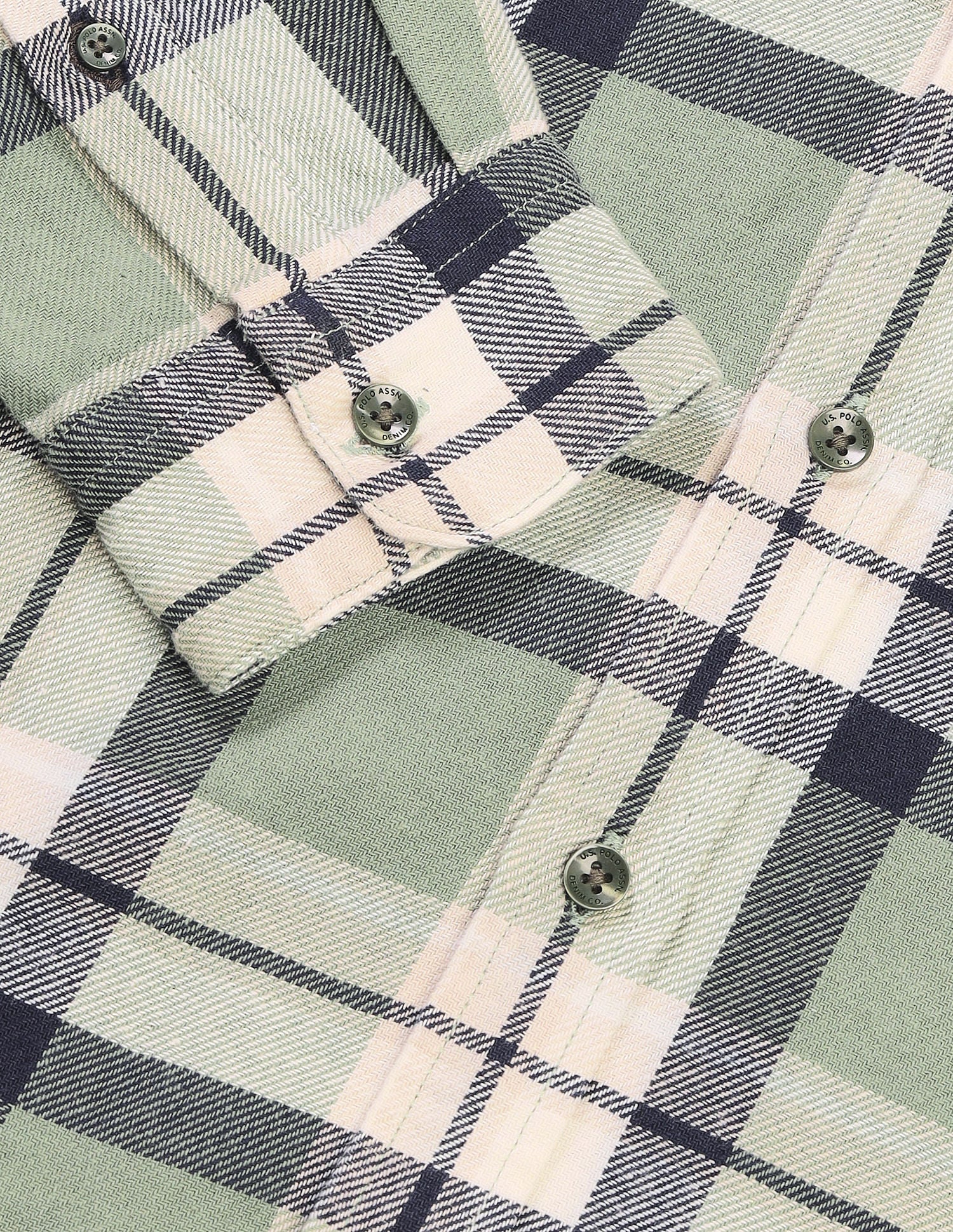 Regular Fit Checked Shirt Light Olive - U.S. POLO ASSN. | Large